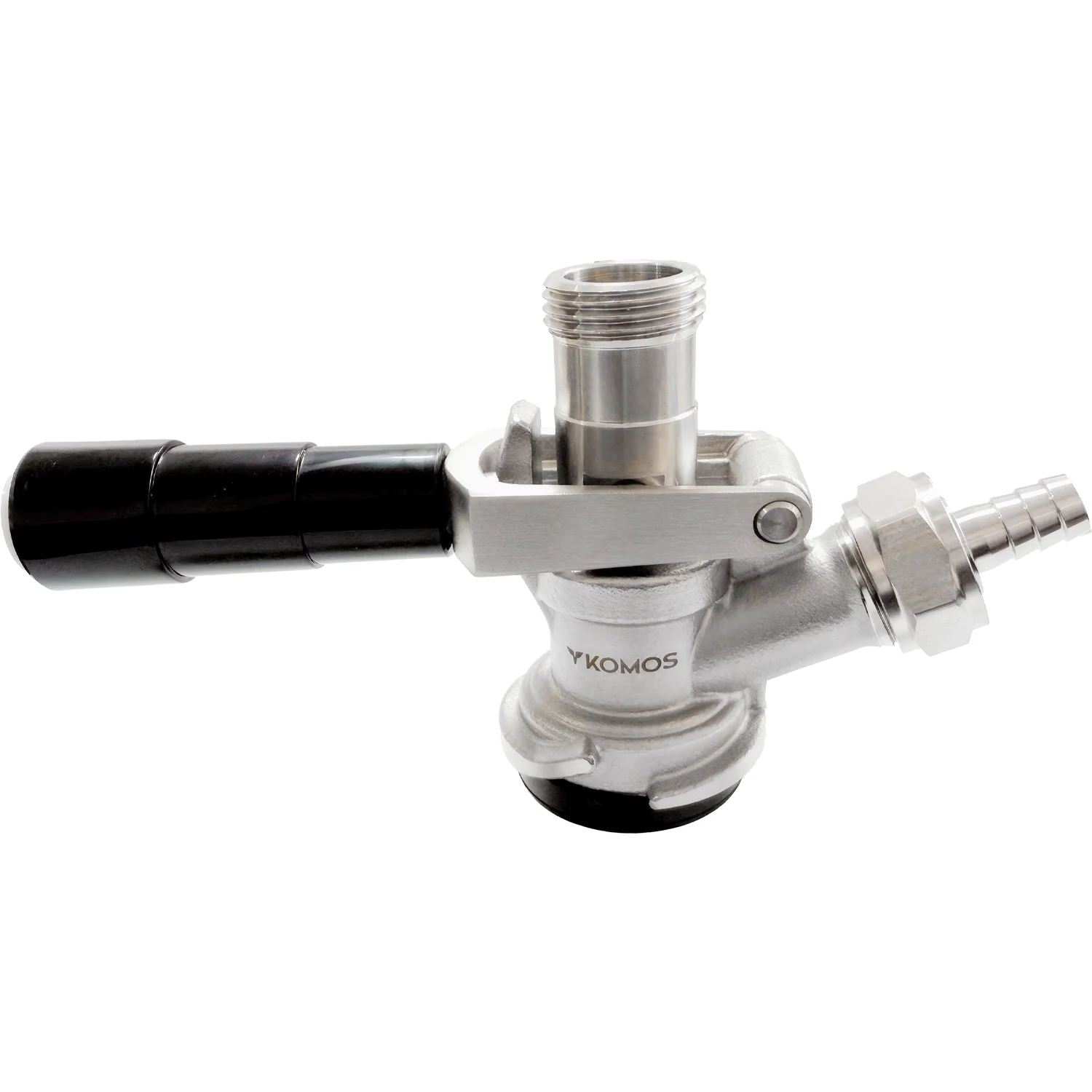 KOMOS® D-Style Keg Coupler | Sanke Beer Tap | Stainless Steel Body & Probe | PRV | Gas Barb Included - Image 2