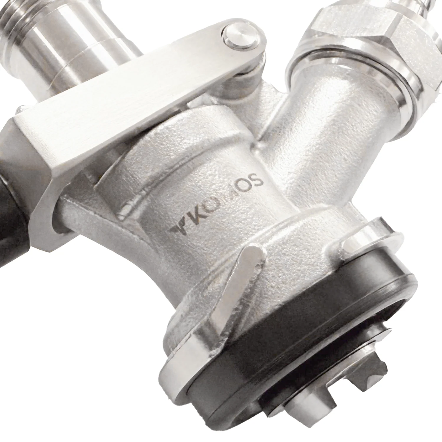 KOMOS® D-Style Keg Coupler | Sanke Beer Tap | Stainless Steel Body & Probe | PRV | Gas Barb Included - Image 3