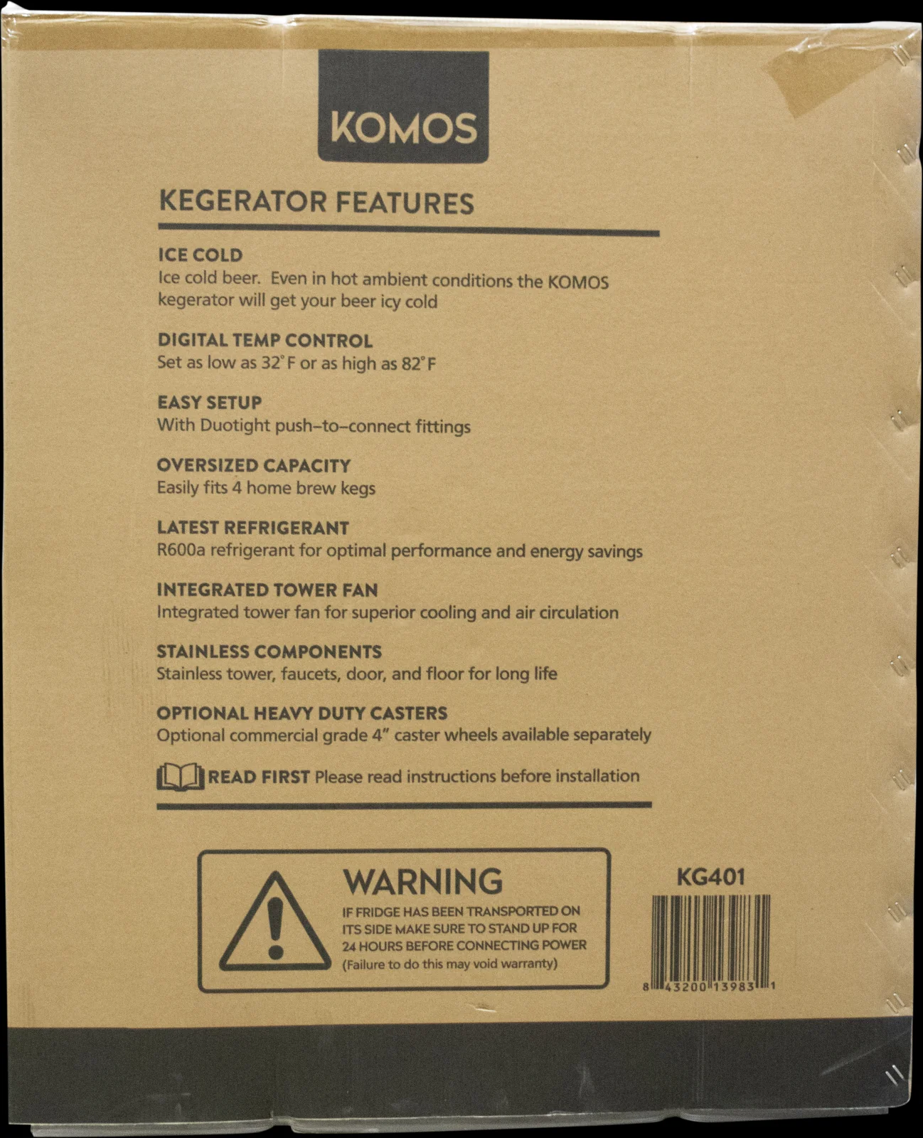 KOMOS® Kegerator | Digital Thermostat | Casters | Regulator | Fits 1 Half Barrel Keg or 4 Corny Kegs | No Tower - USED - Image 15