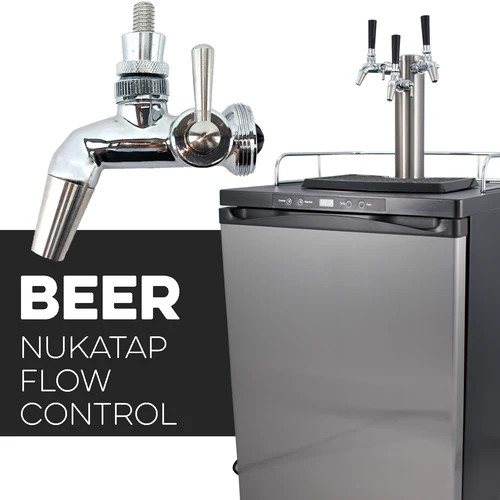 KOMOS® Kegerator | NukaTap® Stainless Steel Faucets | Fan Cooled Stainless Tower | Digital Thermostat | Casters | Regulator | Fits 1 Half Barrel Keg or 4 Corny Kegs - Image 21