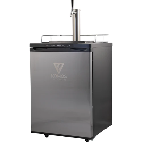 KOMOS® Kegerator | NukaTap® Stainless Steel Faucets | Fan Cooled Stainless Tower | Digital Thermostat | Casters | Regulator | Fits 1 Half Barrel Keg or 4 Corny Kegs - Image 3