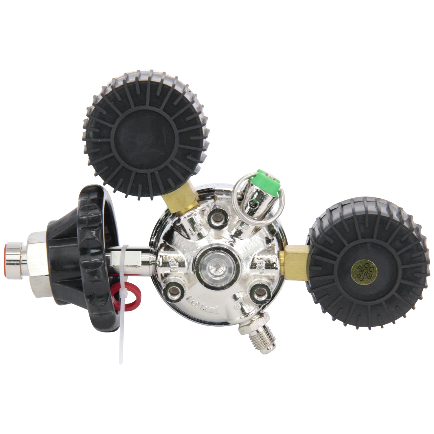 KOMOS® Premium Dual Gauge CO2 Regulator | Tool-Free One-Handed Tank Connection | 0–60 PSI - Image 3