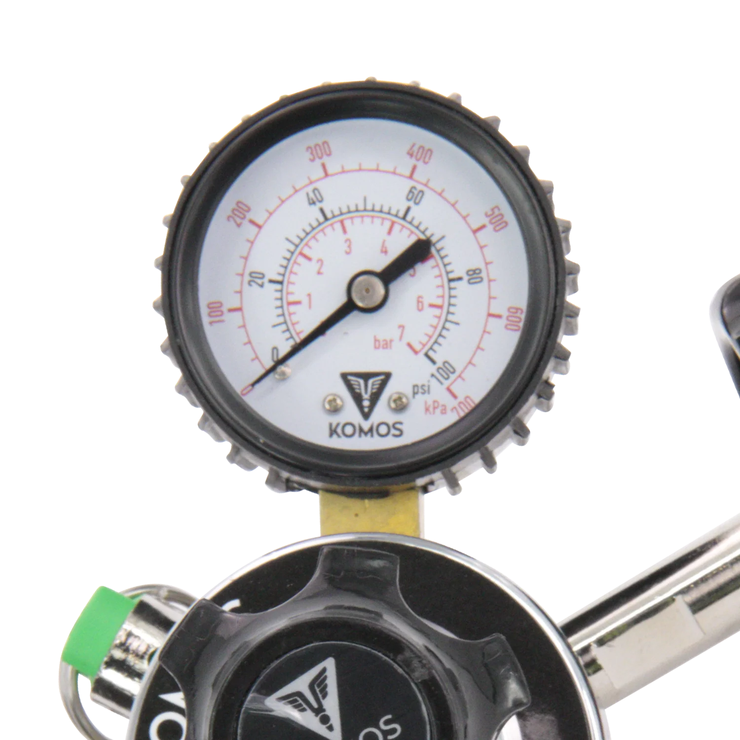 KOMOS® Premium Dual Gauge CO2 Regulator | Tool-Free One-Handed Tank Connection | 0–60 PSI - Image 5