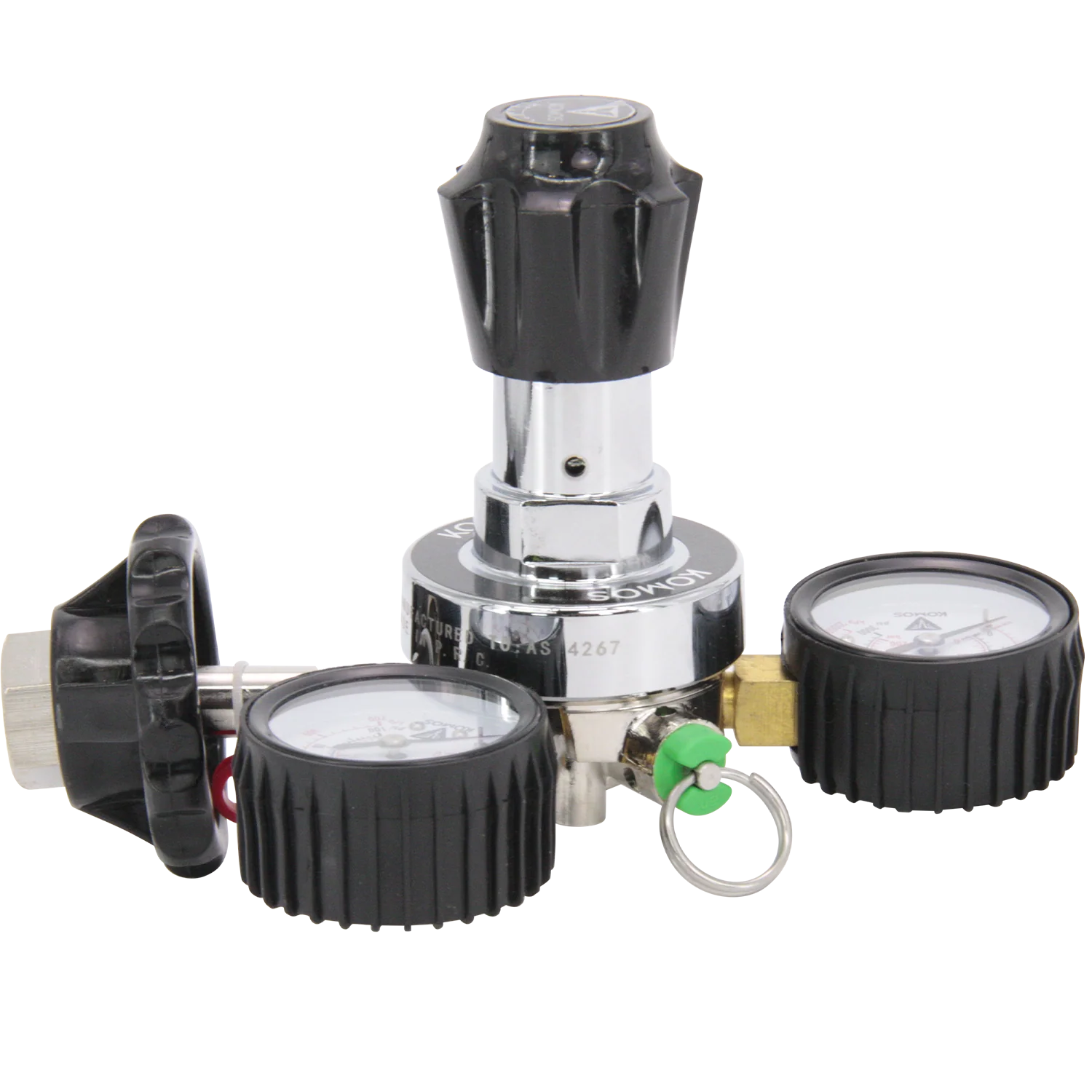 KOMOS® Premium Dual Gauge CO2 Regulator | Tool-Free One-Handed Tank Connection | 0–60 PSI - Image 7