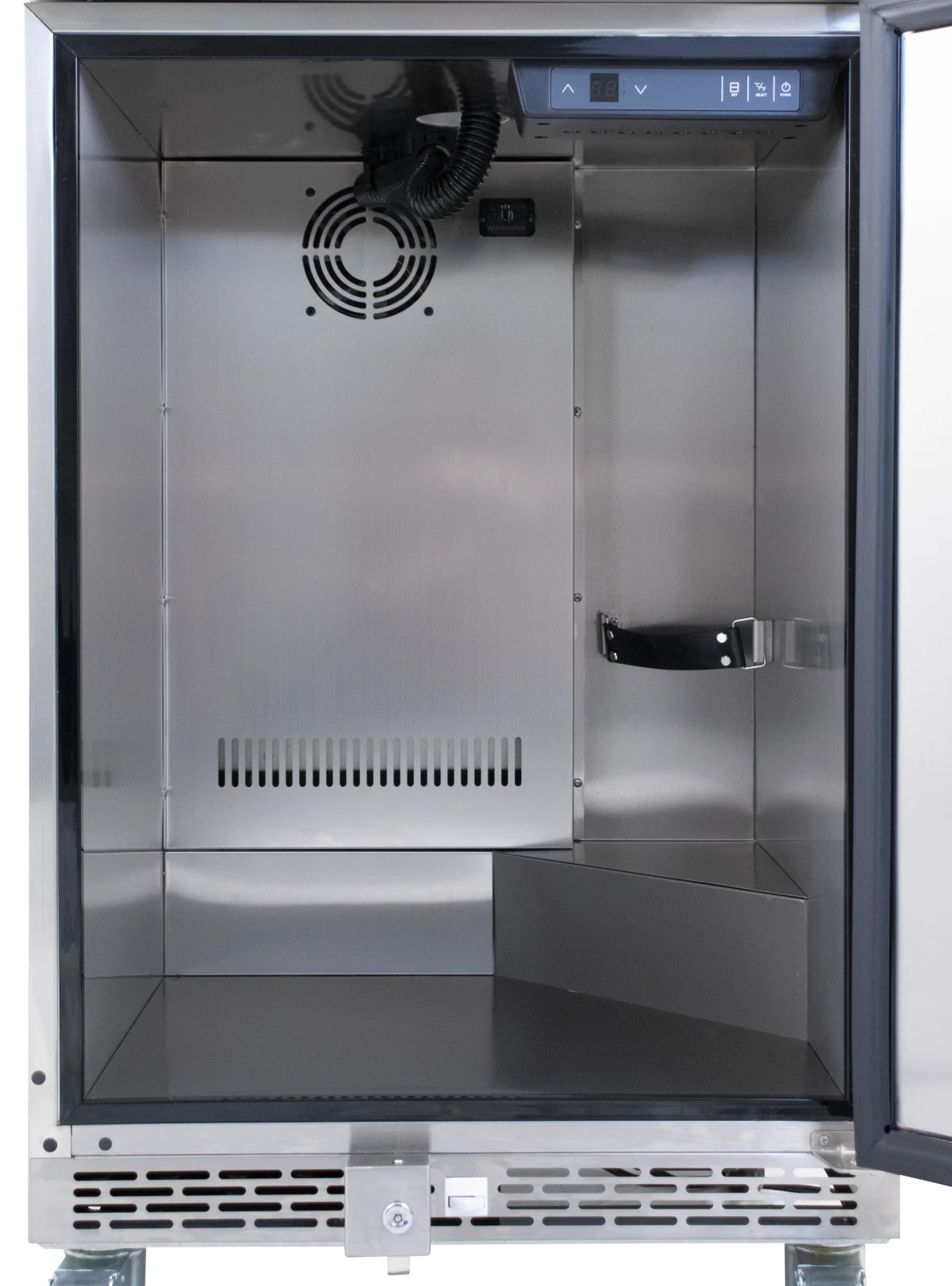 KOMOS® Pro Stainless Steel Outdoor Kegerator | Digital Thermostat | Undercounter Built-In | Heavy Duty Casters | Fits 1 Half Barrel Keg or 3 Corny Kegs | No Tower - Image 3