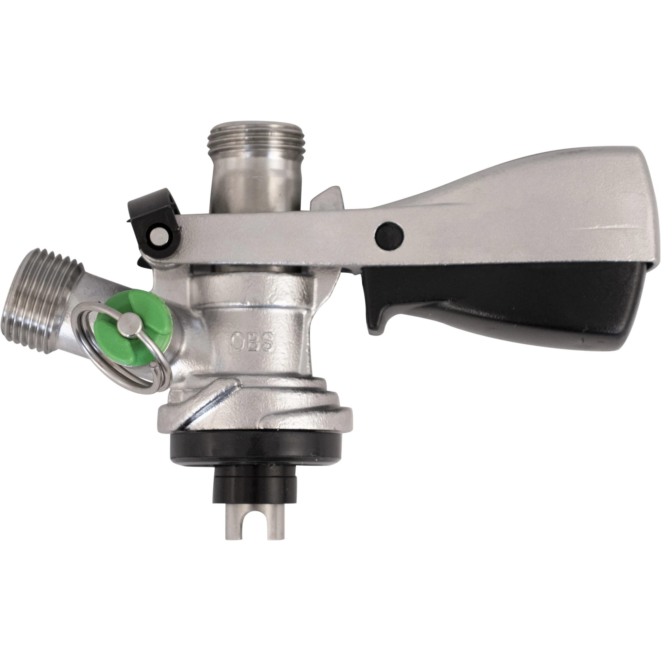 KOMOS® Stainless Steel S-Style Keg Coupler (With PRV) 1/4 in. Barb Connectors Included - Image 3