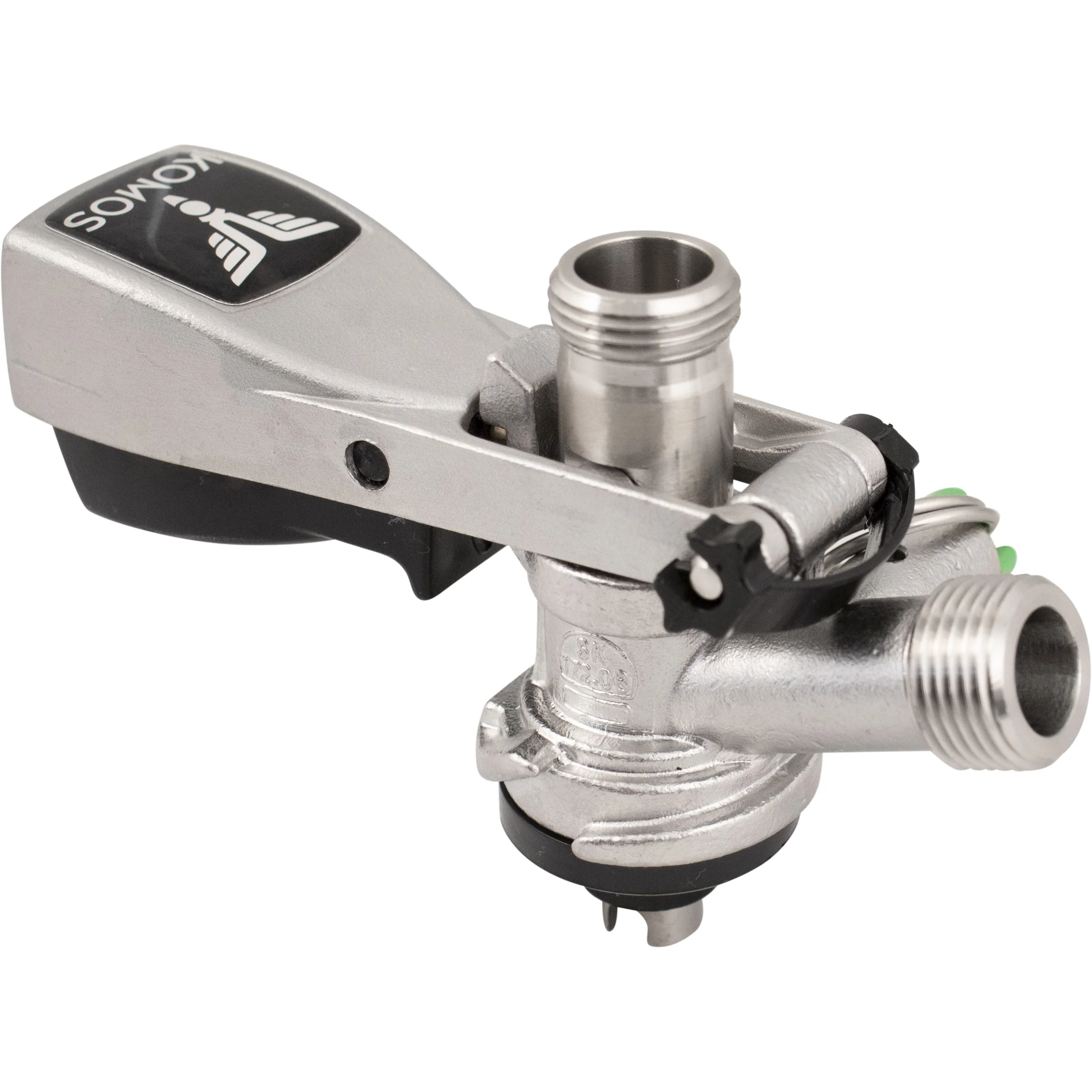 KOMOS® Stainless Steel S-Style Keg Coupler (With PRV) 1/4 in. Barb Connectors Included - Image 5