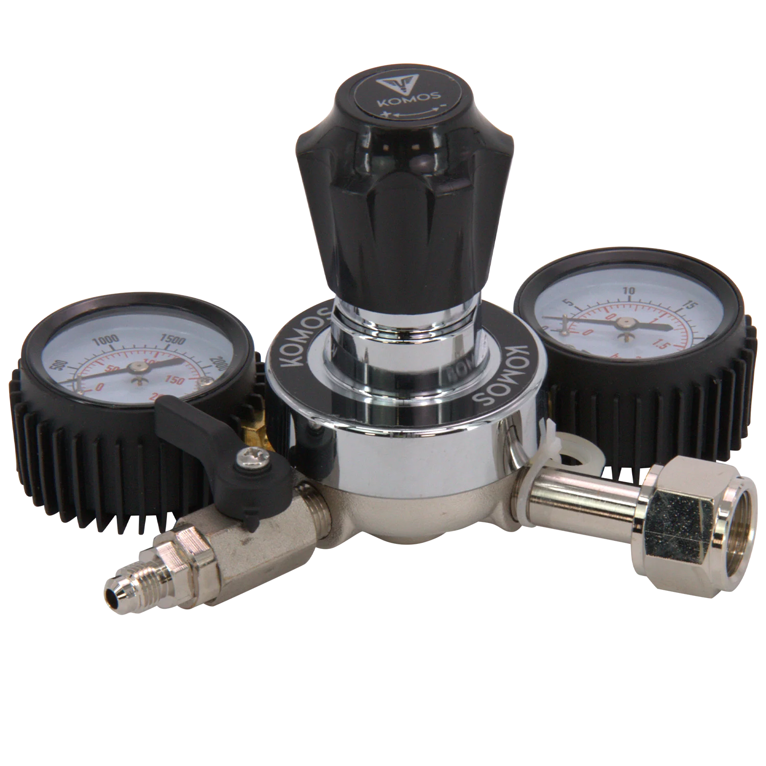 KOMOS® Universal 25 | Dual Gauge CO2 Regulator | 0–25 PSI - Image 6