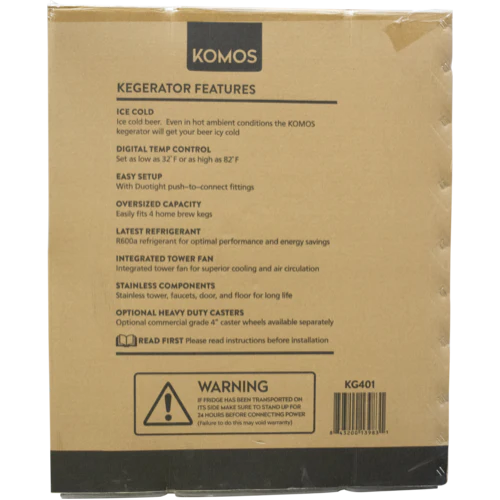 KOMOS® Wine Kegerator | NukaTap® Stainless Steel Faucets | Fan Cooled Stainless Tower | Digital Thermostat | Casters | Regulator | Fits 1 Half Barrel Keg or 4 Corny Kegs - Image 22