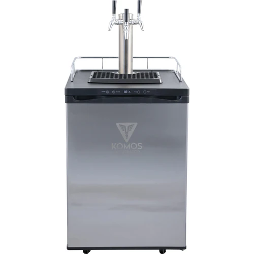 KOMOS® Wine Kegerator | NukaTap® Stainless Steel Faucets | Fan Cooled Stainless Tower | Digital Thermostat | Casters | Regulator | Fits 1 Half Barrel Keg or 4 Corny Kegs - Image 4