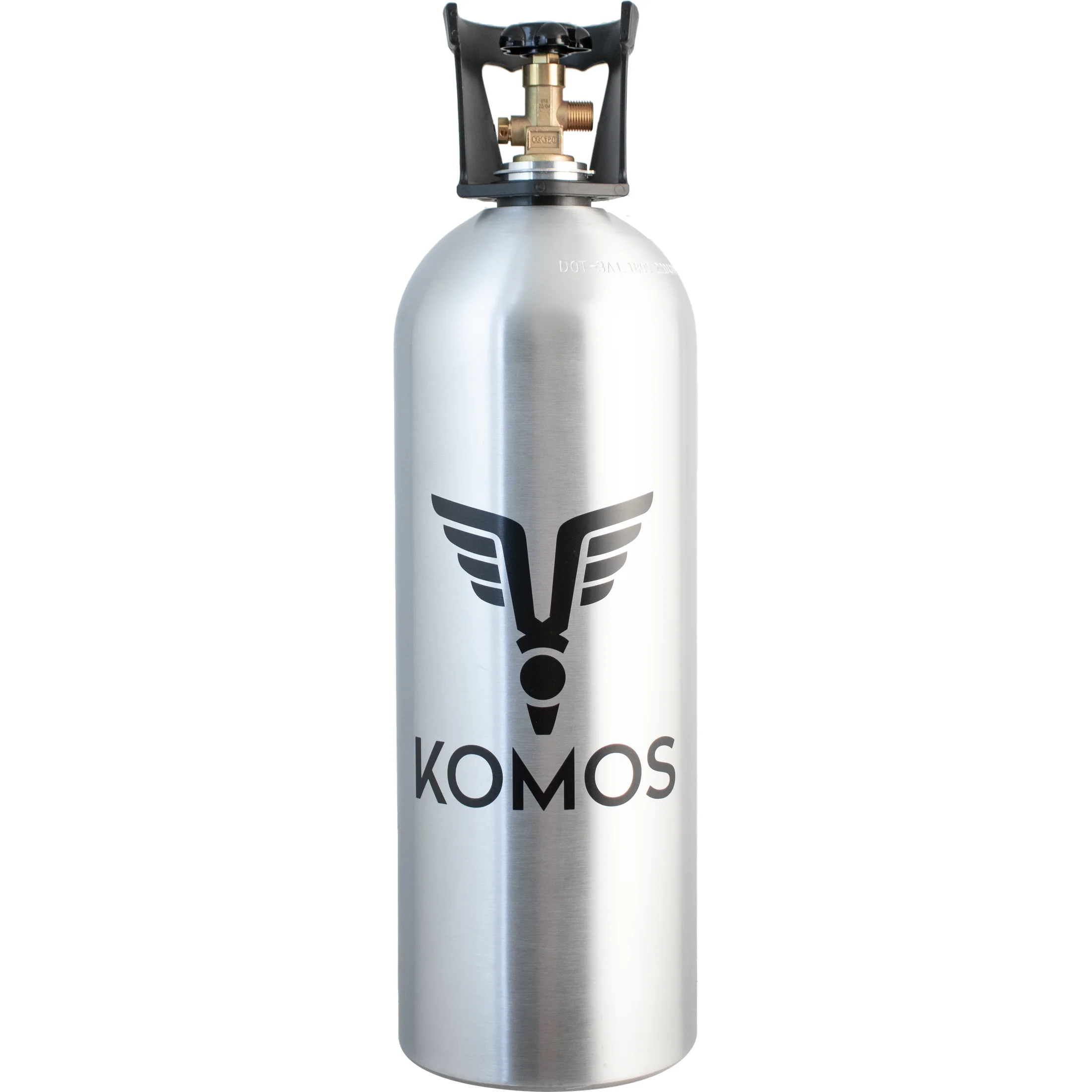 KOMOS® 25 lb CO2 Tank | Premium Aluminum | New | CGA320 Valve | US DOT Approved