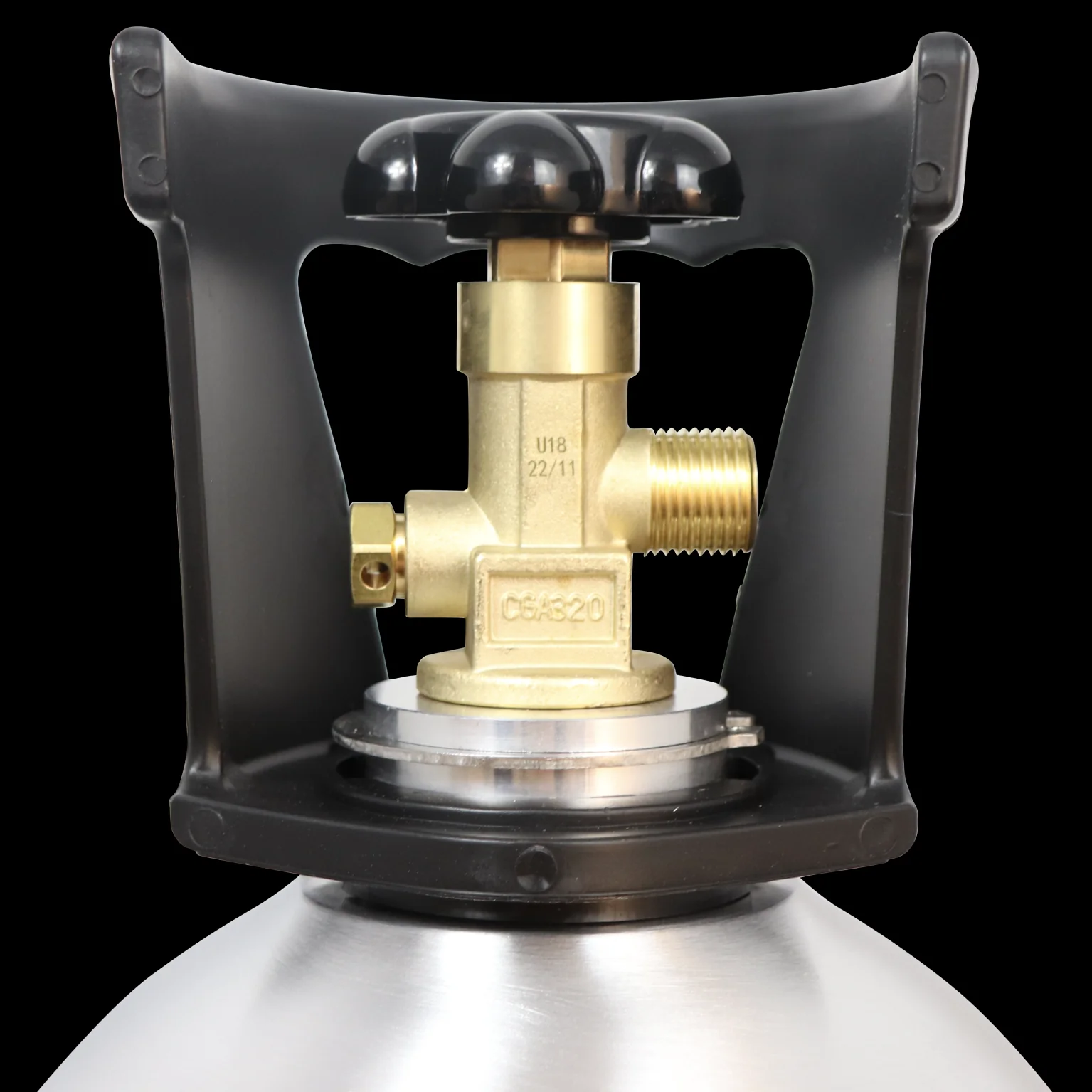 KOMOS® 25 lb CO2 Tank | Premium Aluminum | New | CGA320 Valve | US DOT Approved - Image 2