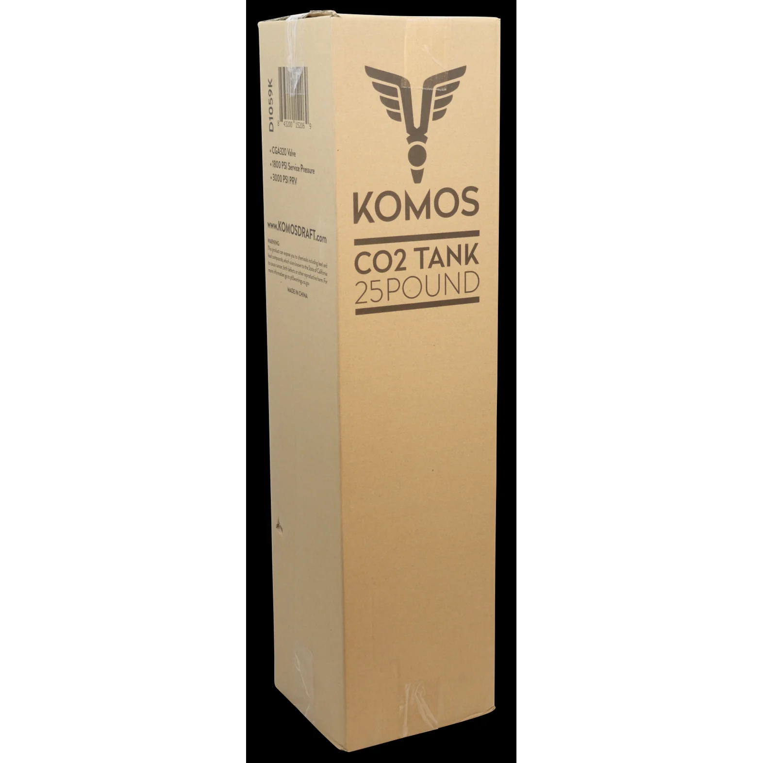 KOMOS® 25 lb CO2 Tank | Premium Aluminum | New | CGA320 Valve | US DOT Approved - Image 7