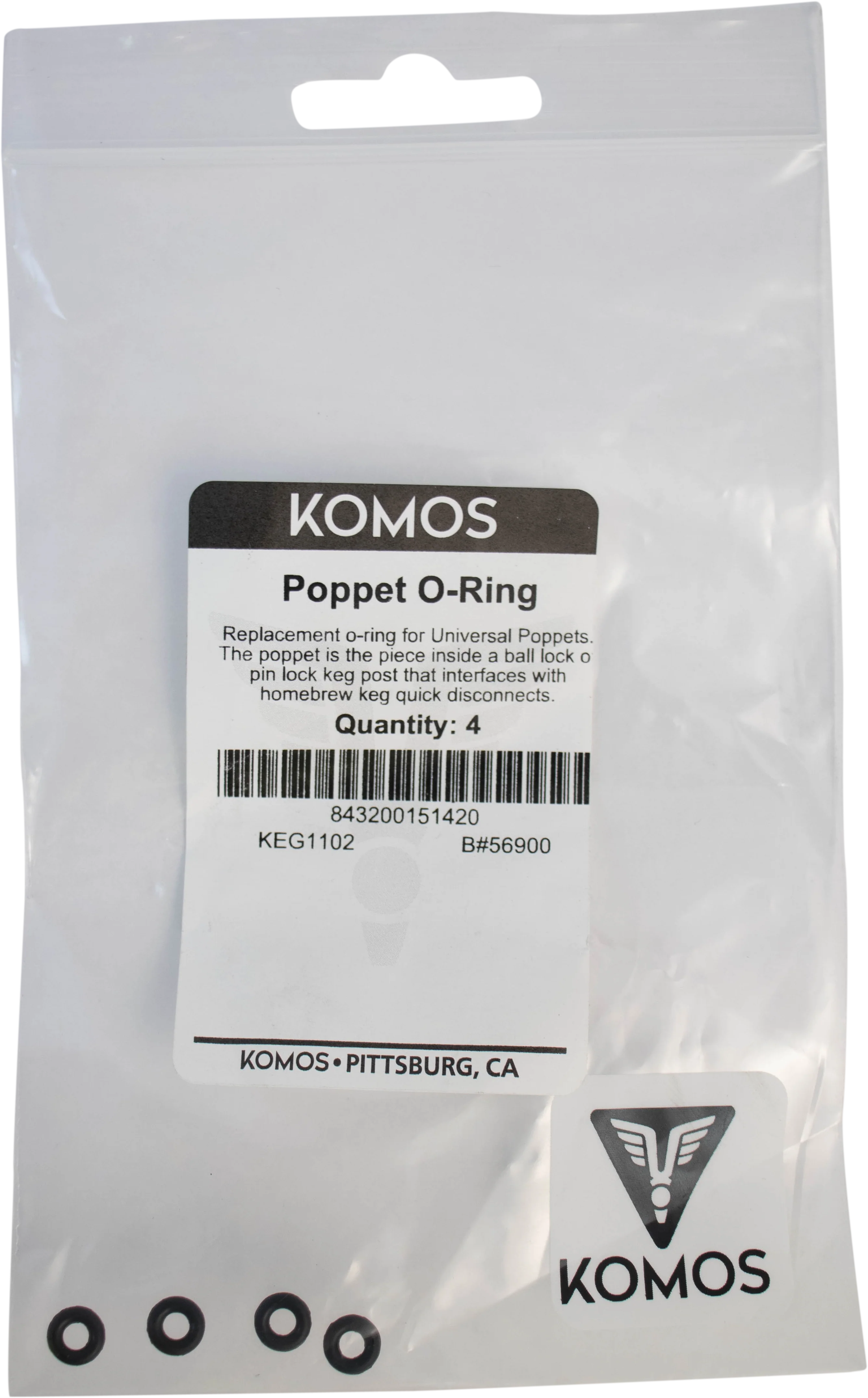 KOMOS® | Replacement O-ring for Universal Poppet | 4-Pack - Image 2