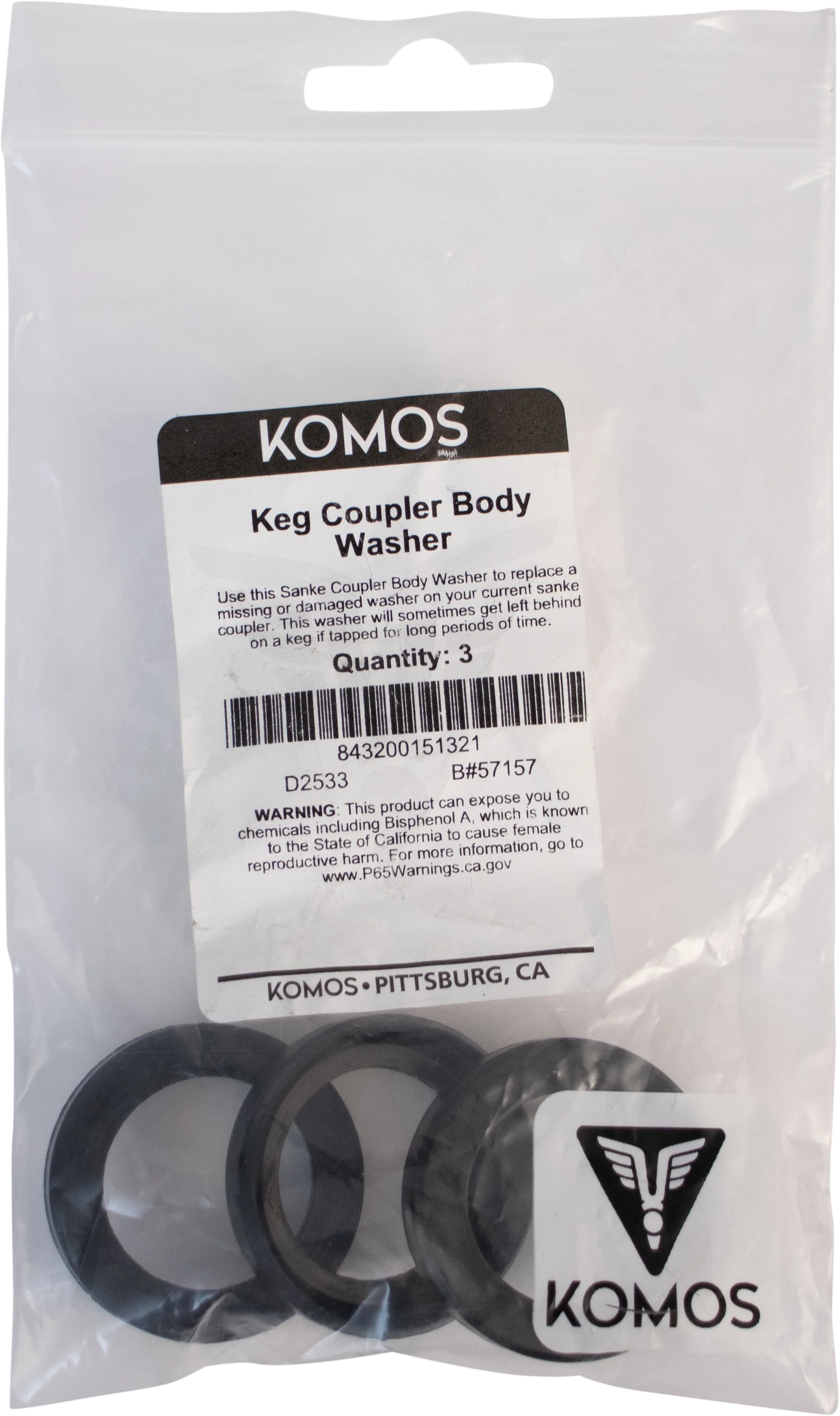 KOMOS® | Sanke Keg Coupler Body Washer | D-Style | 3-Pack - Image 4