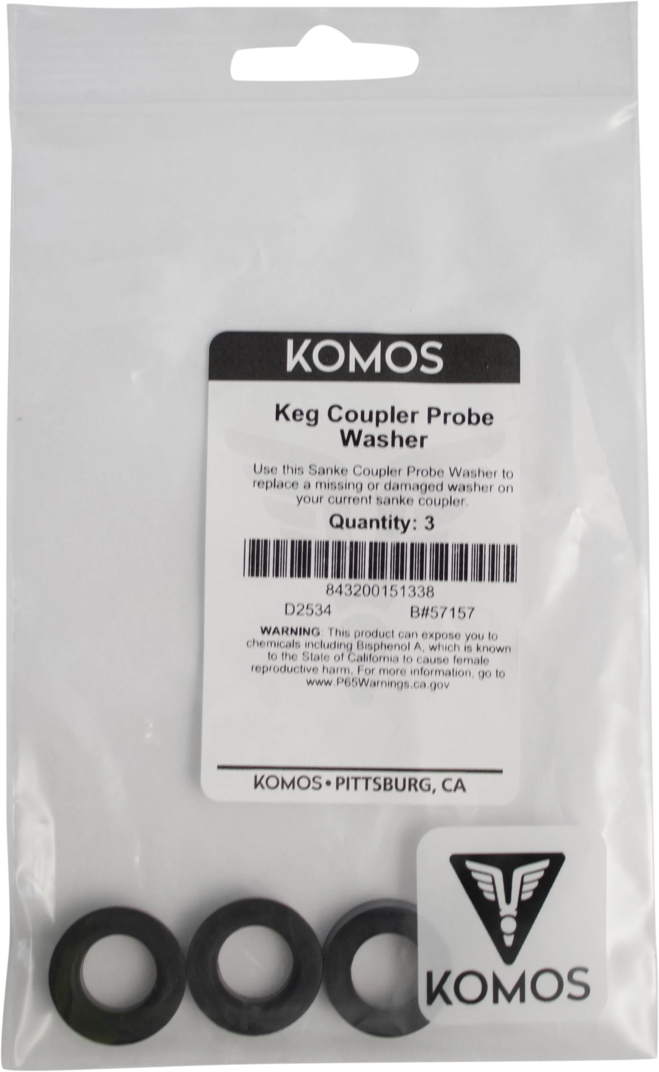 KOMOS® | Sanke Keg Coupler Probe Washer | D-Style | 3-Pack - Image 4
