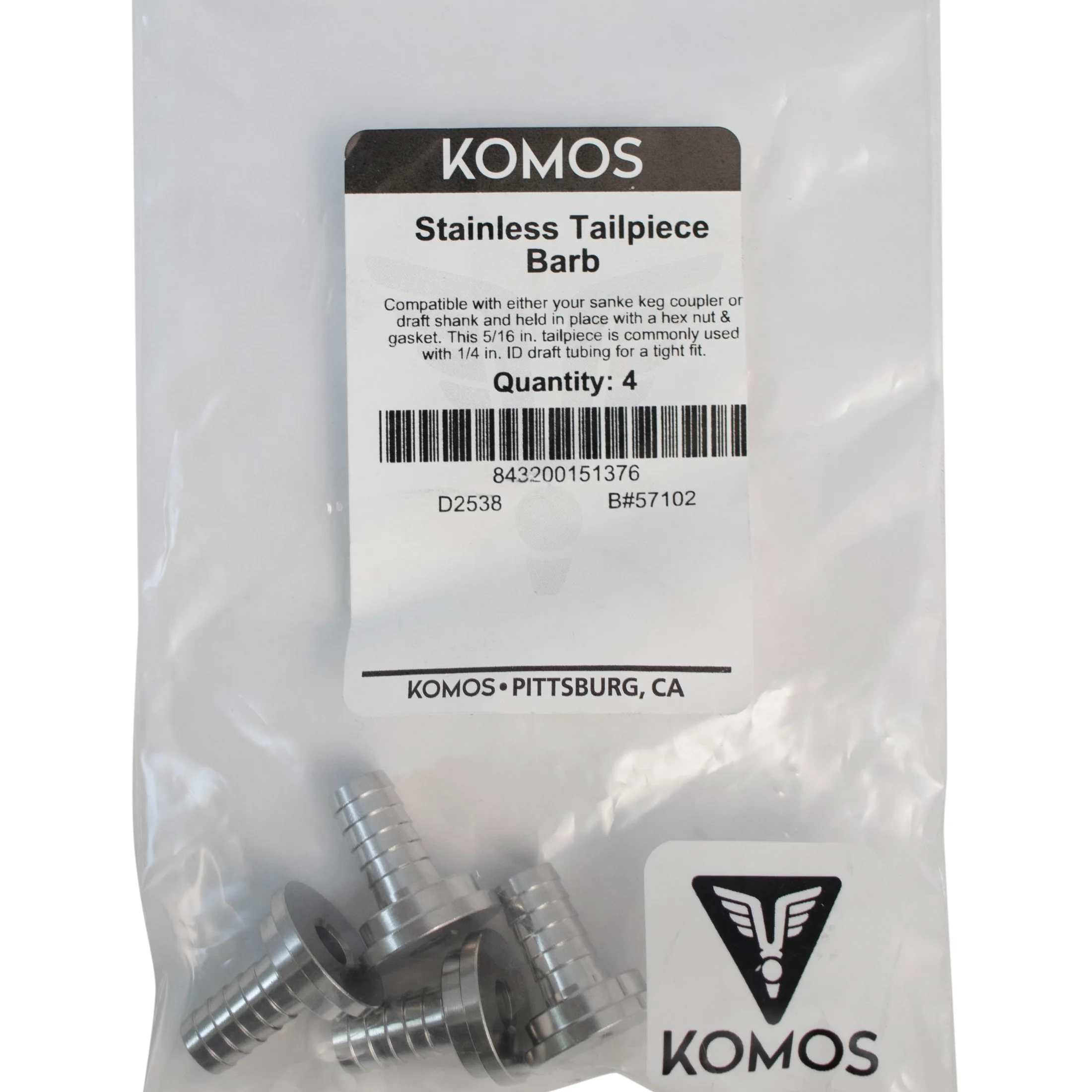 KOMOS® | Stainless Steel Tailpiece | 5/16 in. | 4-Pack - Image 5