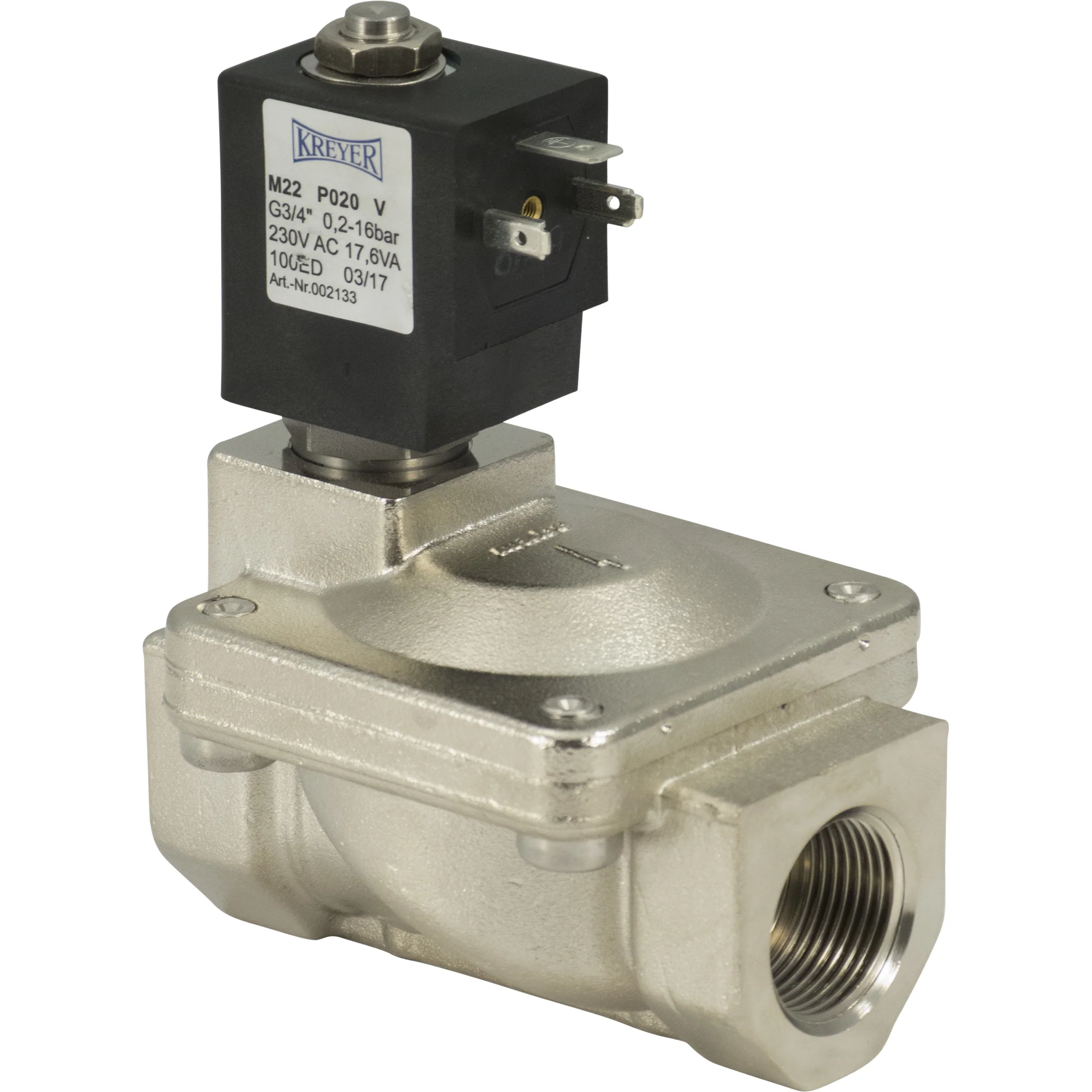 Kreyer Fan Solenoid Valve | 230V | 3/4" FPT