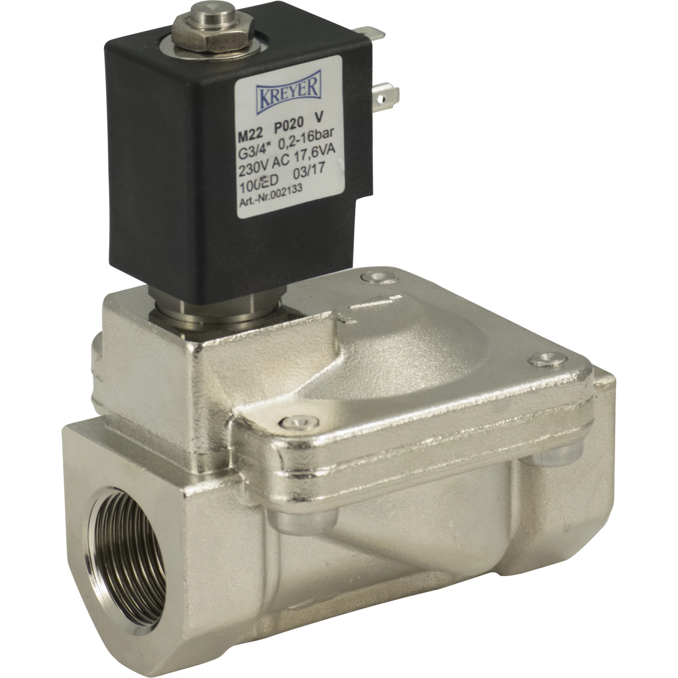 Kreyer Fan Solenoid Valve | 230V | 3/4" FPT - Image 3