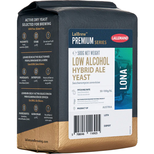 Lallemand | LalBrew® LoNa™ Low Alcohol Hybrid Ale Yeast | Dry Beer Yeast | 500 g