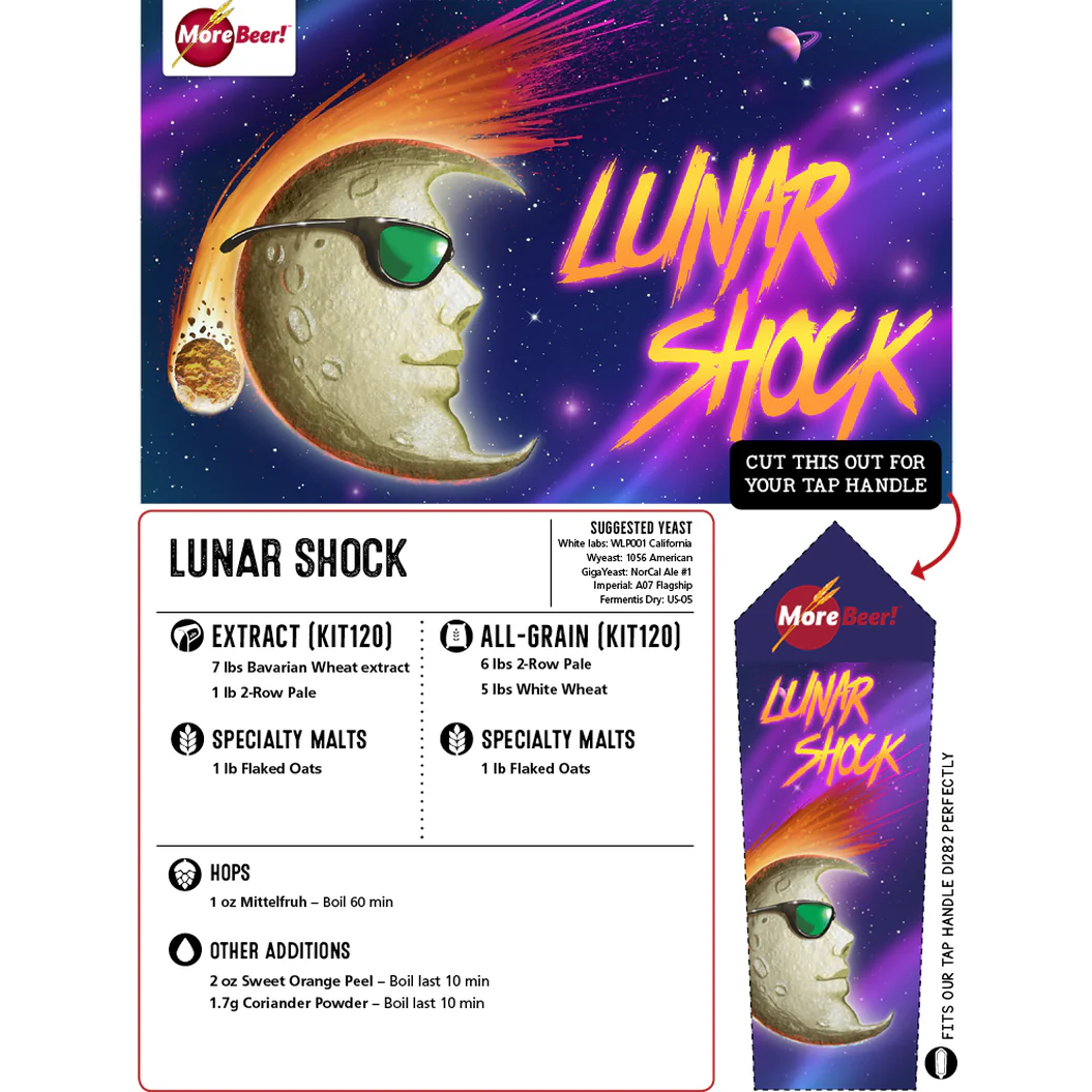 Lunar Shock Wheat Ale | Blue Moon® Clone | 5 Gallon Beer Recipe Kit | All-Grain - Image 3