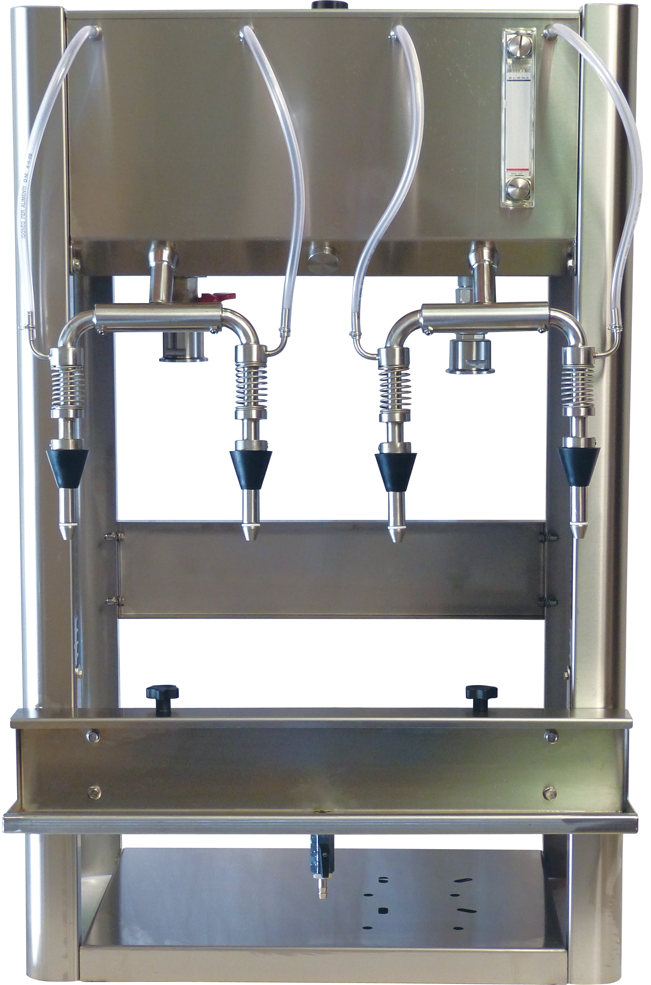 Marchisio Wine Bottle Filler | 4 Spout | Benchtop Bottle Filler | Level Gauge | Stainless Steel | 1.5 in. T.C. | 540L/h Fill Rate