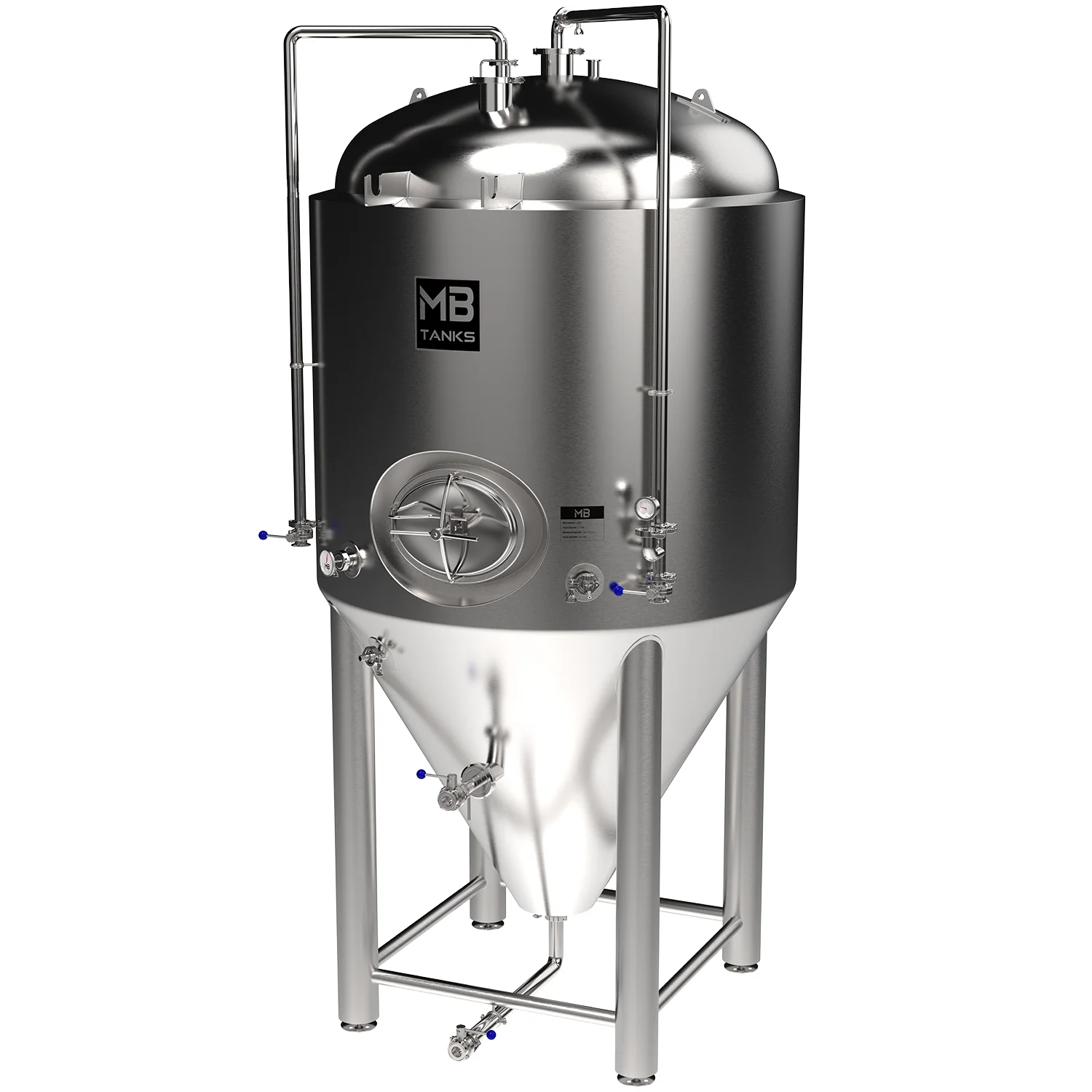 MB® 20 bbl Conical Unitank Fermenter | T.C. Sanitary Ports | All Fittings Included | Carbonation Stone | Passivated Ready to Use | American Engineered | Ships from USA - Image 3