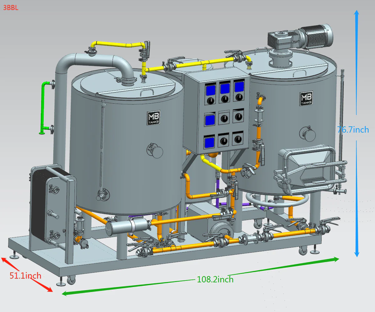 MB® Oil Heated Brewhouse | 2 Vessel | Mash Tun | Boil Kettle | Wort Pump | Heat Exchanger | Control Panel | CIP | 1 to 10 bbl - Image 3