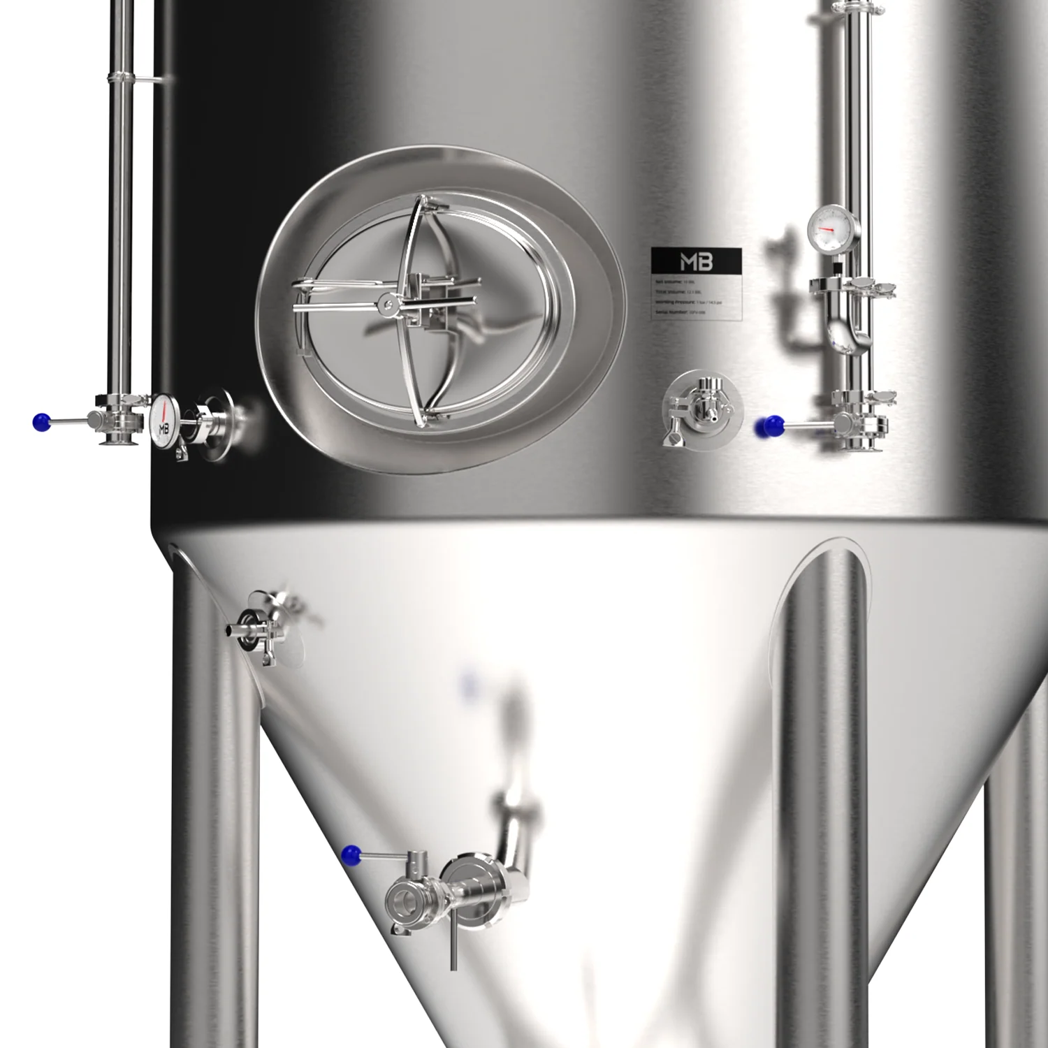 MB® 30 bbl Conical Unitank Fermenter | T.C. Sanitary Ports | All Fittings Included | Carbonation Stone | Passivated Ready to Use | American Engineered | Ships from USA - Image 6
