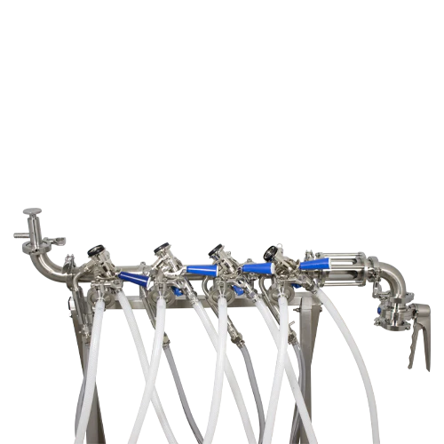 MB® Manual Keg Filler | 4 Station | 1.5" T.C. Connections | Welded Stainless Steel Folding Stand | Optional Keg Filling FOBs - Image 4