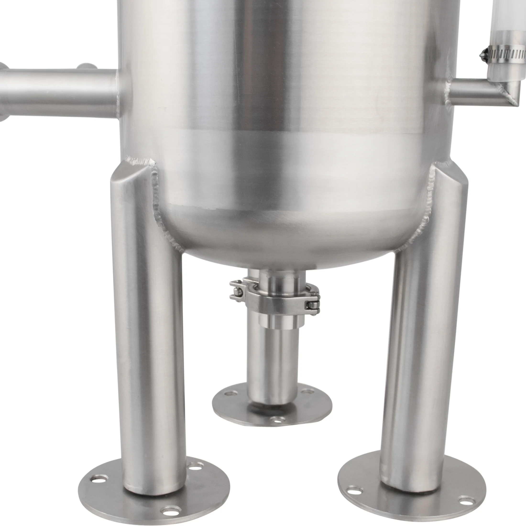 MB® Wort Grant Tank | 1.5" T.C. Sanitary Ports | Sight Gauge | Dish Bottom | Stainless Steel | 40L | 10.5G - Image 8
