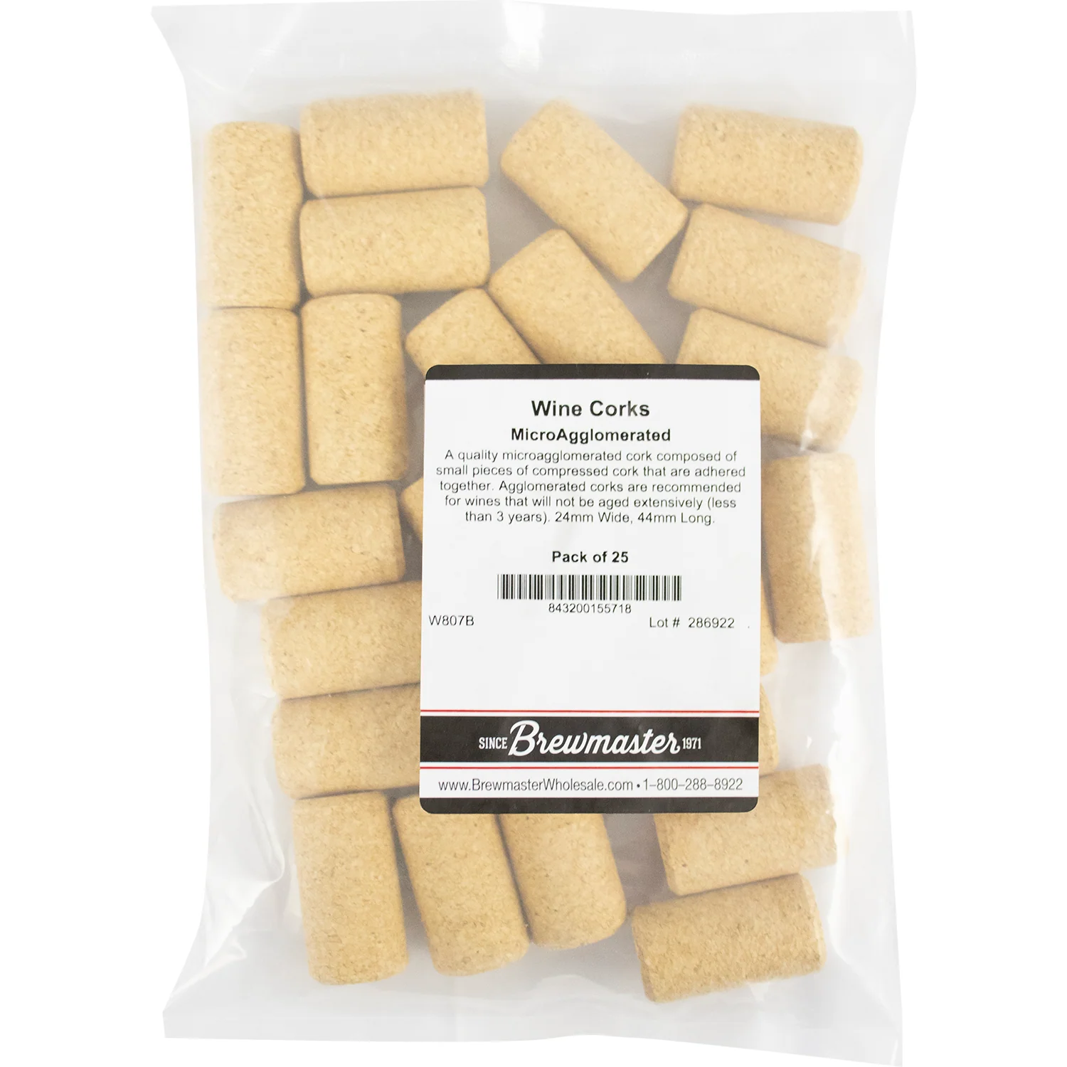 Microagglomerated Wine Corks | Molinas EasyCork® | TCA Free | Compressed Natural Cork | #9 x 1.75" | 24mm x 44mm - Image 5