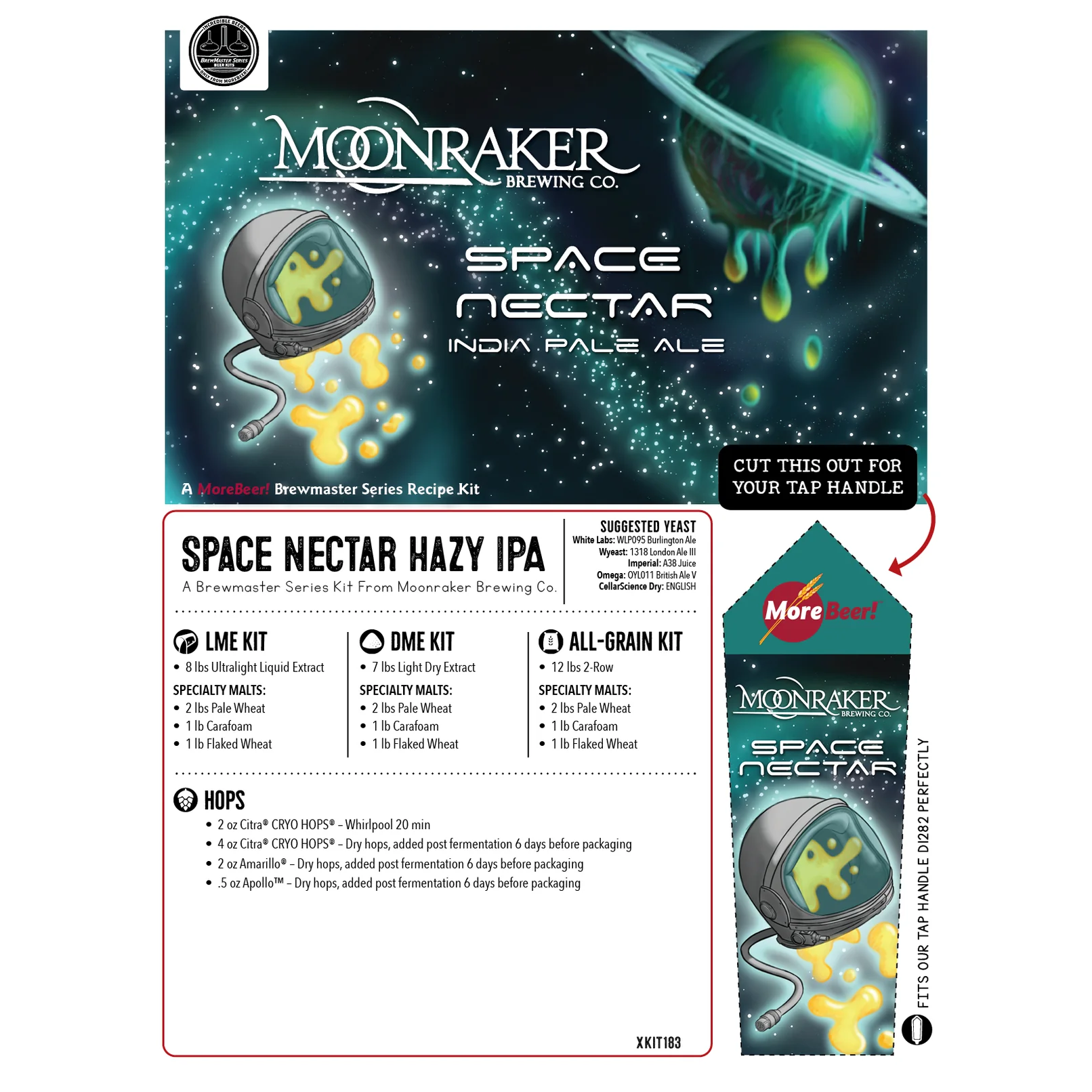 Moonraker Brewing Company Space Nectar Hazy IPA | 5 Gallon Beer Recipe Kit | Extract - Image 3