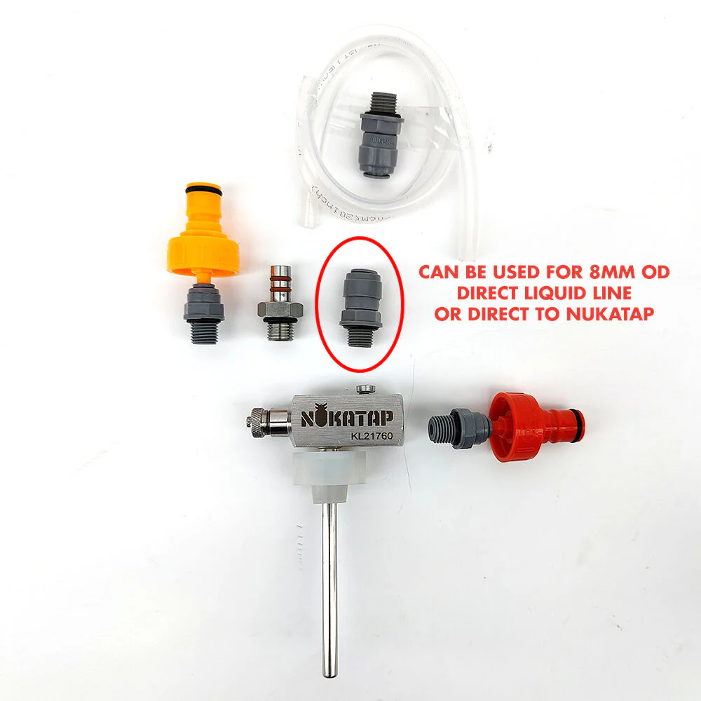 Nukatap® Counter Pressure Bottle Filler | Oxygen Purge Button | Telescopic Filling Stem | Slide-in-Faucet Design | Adapter for Direct Keg Connection | 8 mm Duotight - Image 5