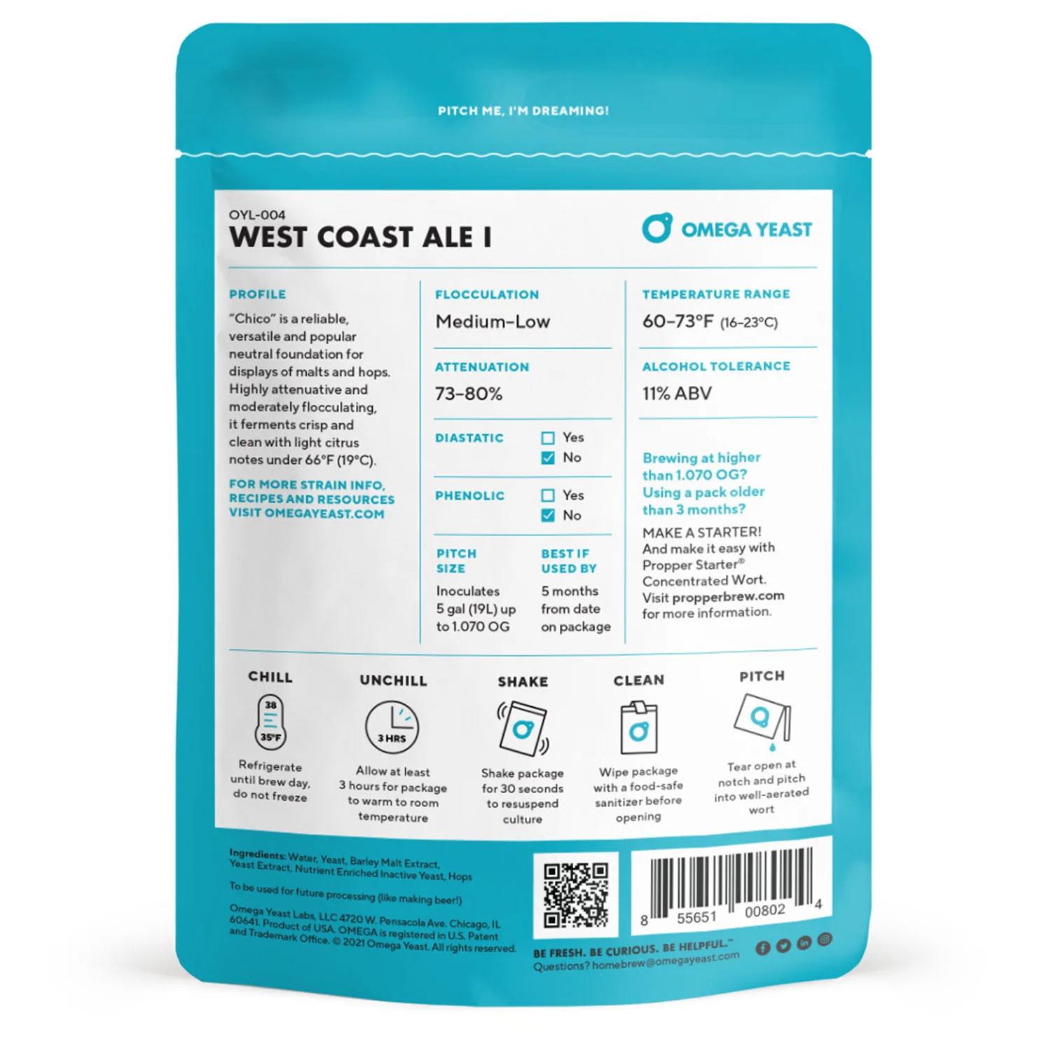 Omega Yeast | OYL-004 West Coast Ale I | Beer Yeast | Double Pitch | 225 Billion Cells - Image 2