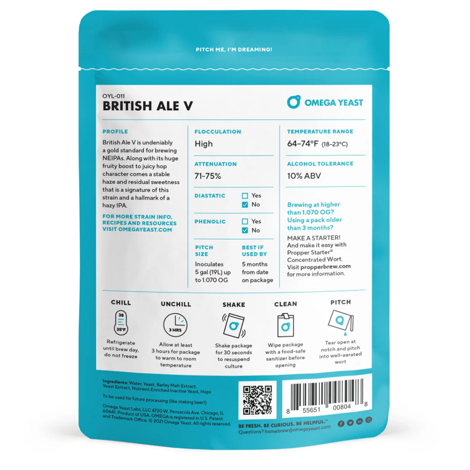 Omega Yeast | OYL-011 British Ale V | Beer Yeast | Double Pitch | 225 Billion Cells - Image 2