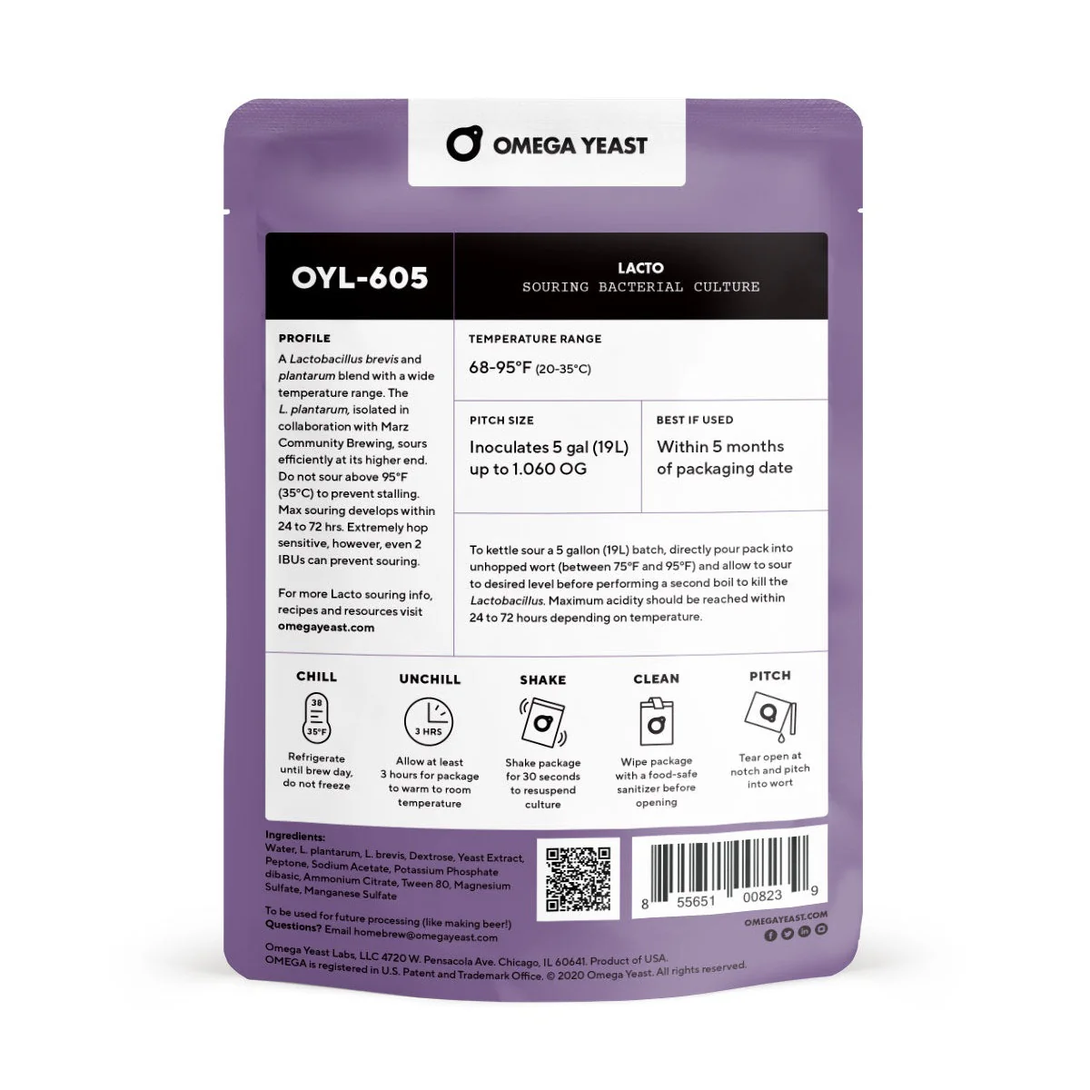 Omega Yeast | OYL-605 Lactobacillus Blend | Lacto Pitch - Image 2