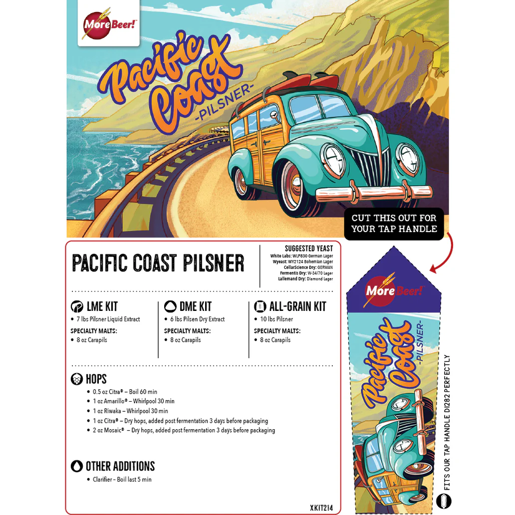 Pacific Coast Pilsner | West Coast Pilsner | 5 Gallon Beer Recipe Kit | All-Grain - Image 3