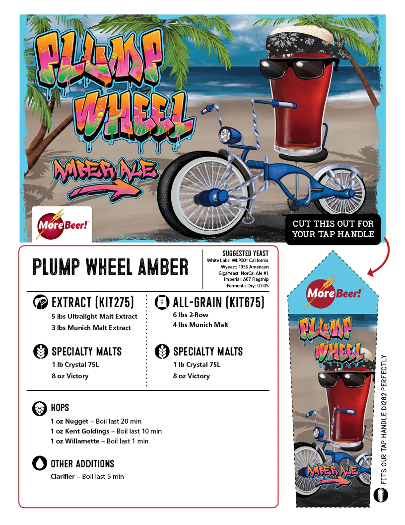Plump Wheel Amber Ale | New Belgium Fat Tire® Clone | 5 Gallon Beer Recipe Kit | Liquid Malt Extract - Image 3