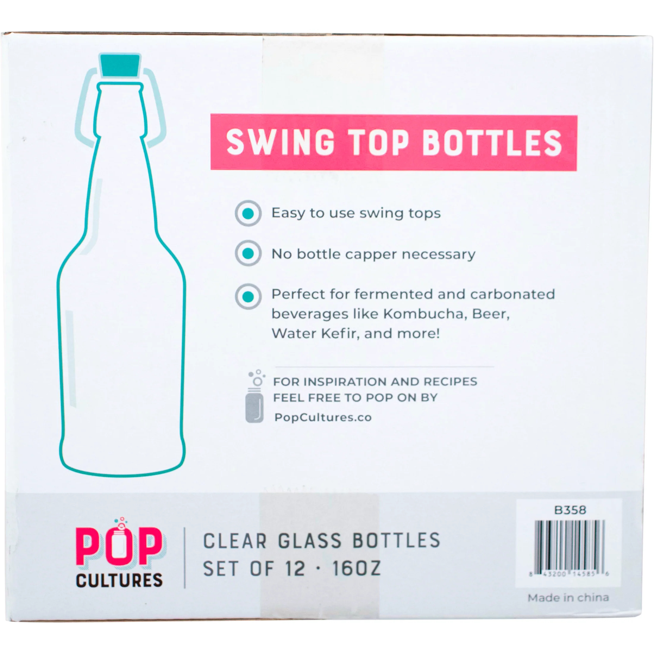 Pop Tops Swing Top Bottles - 16 oz Clear - 2 Cases of 12 (Qty 24) - FREE SHIPPING!!! - Image 5