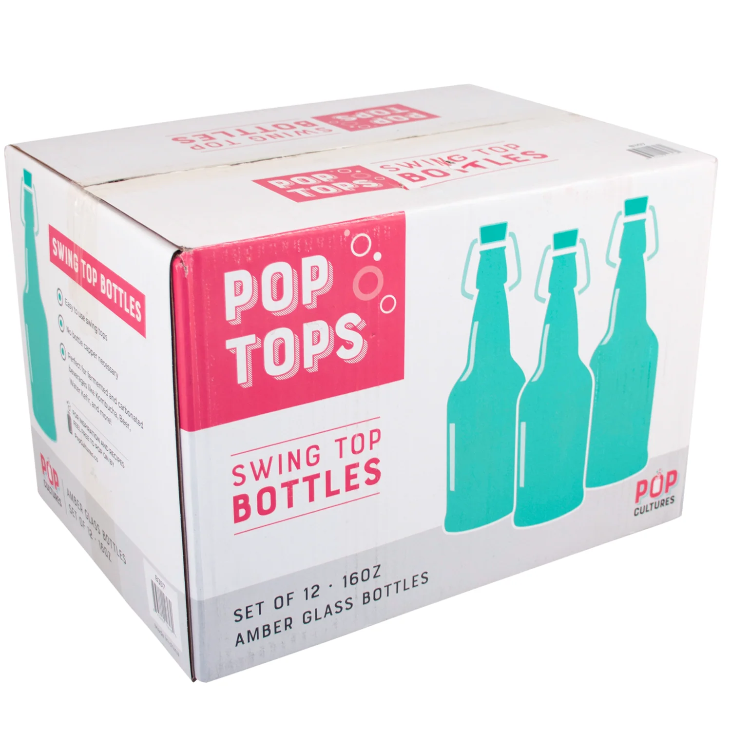 PopTops™ Swing Top Bottles - 16 oz Amber - 2 Cases of 12 (Qty 24) - FREE SHIPPING!!! - Image 6