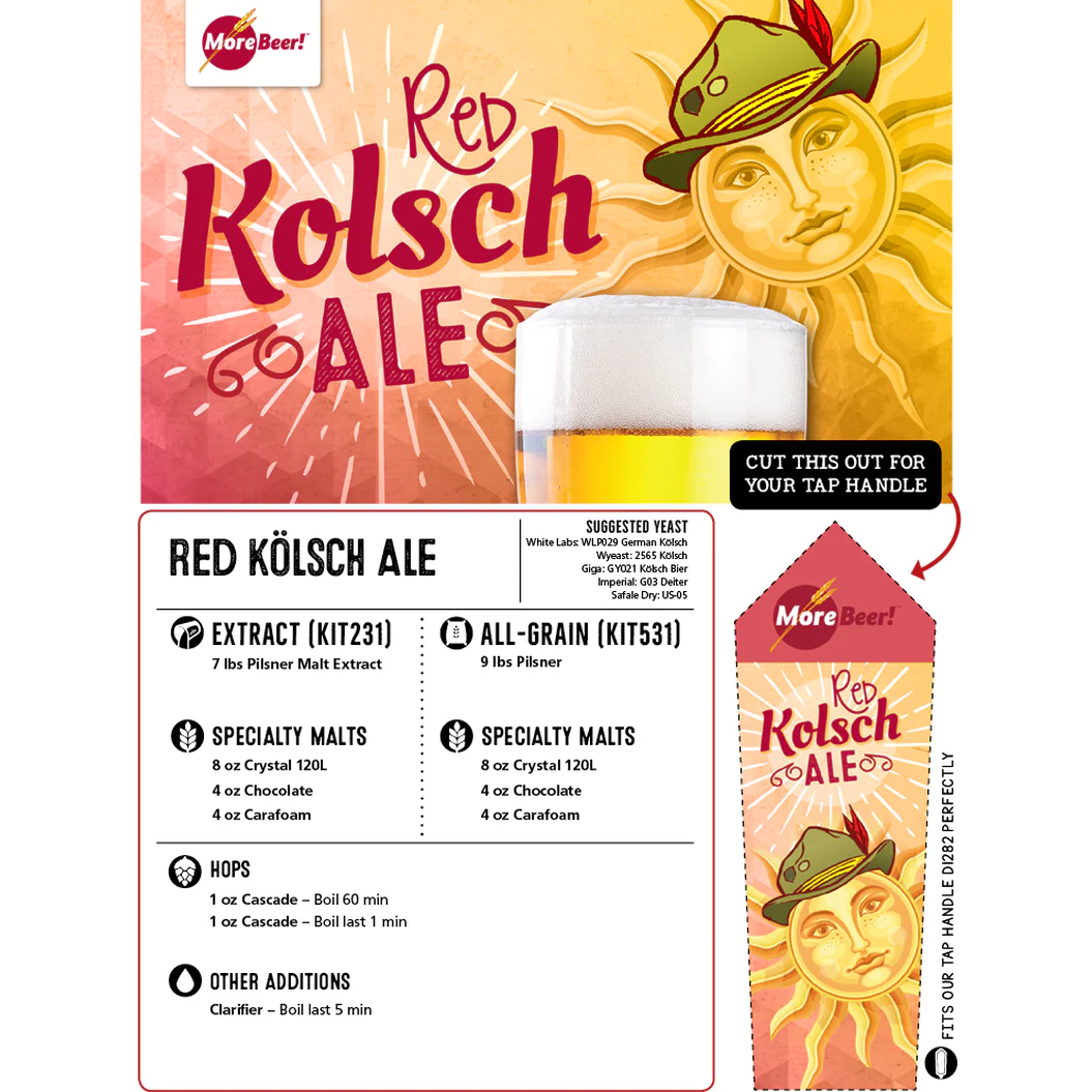 Red Kolsch Ale | 5 Gallon Beer Recipe Kit | Extract - Image 3