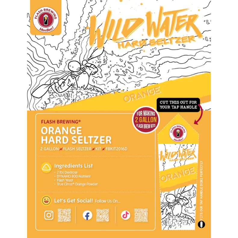 Flash Brewing® | Wild Water Orange Hard Seltzer | 2 Gallon Recipe Kit | Just Mix & Ferment - Image 3