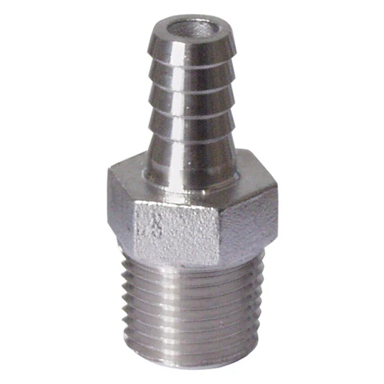 Stainless Barb - 1/2 in. MPT x 3/8 in. (1/4 in. ID)