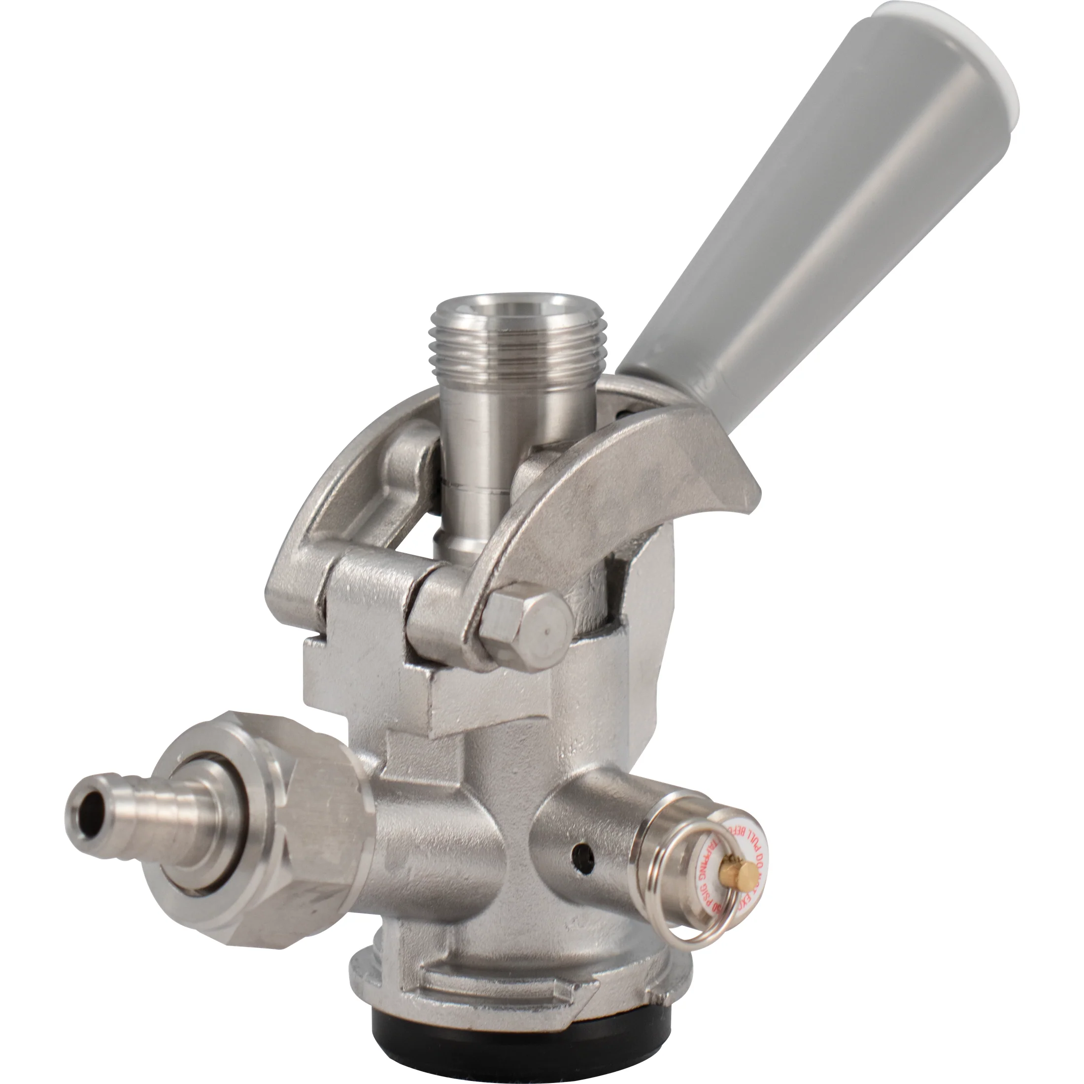 Taprite D-Style Keg Coupler | Sanke Keg Beer Tap | Stainless Steel Body & Probe | PRV | Gas Barb Included