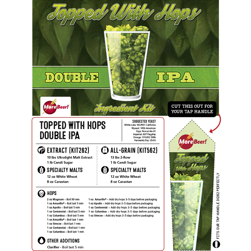 Topped With Hops Double IPA | The Alchemist Heady Topper® Clone | 5 Gallon Beer Recipe Kit | Extract - Image 3