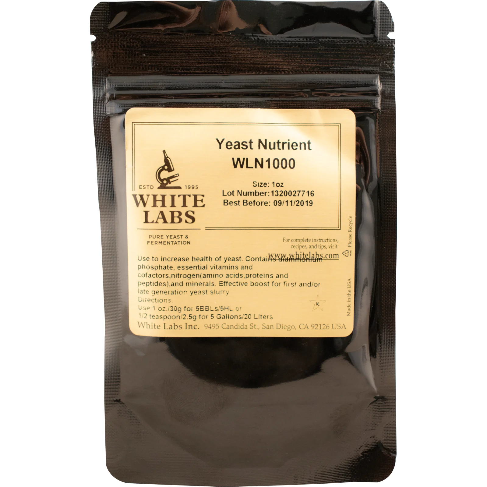 White Labs Yeast Nutrient - WLN1000
