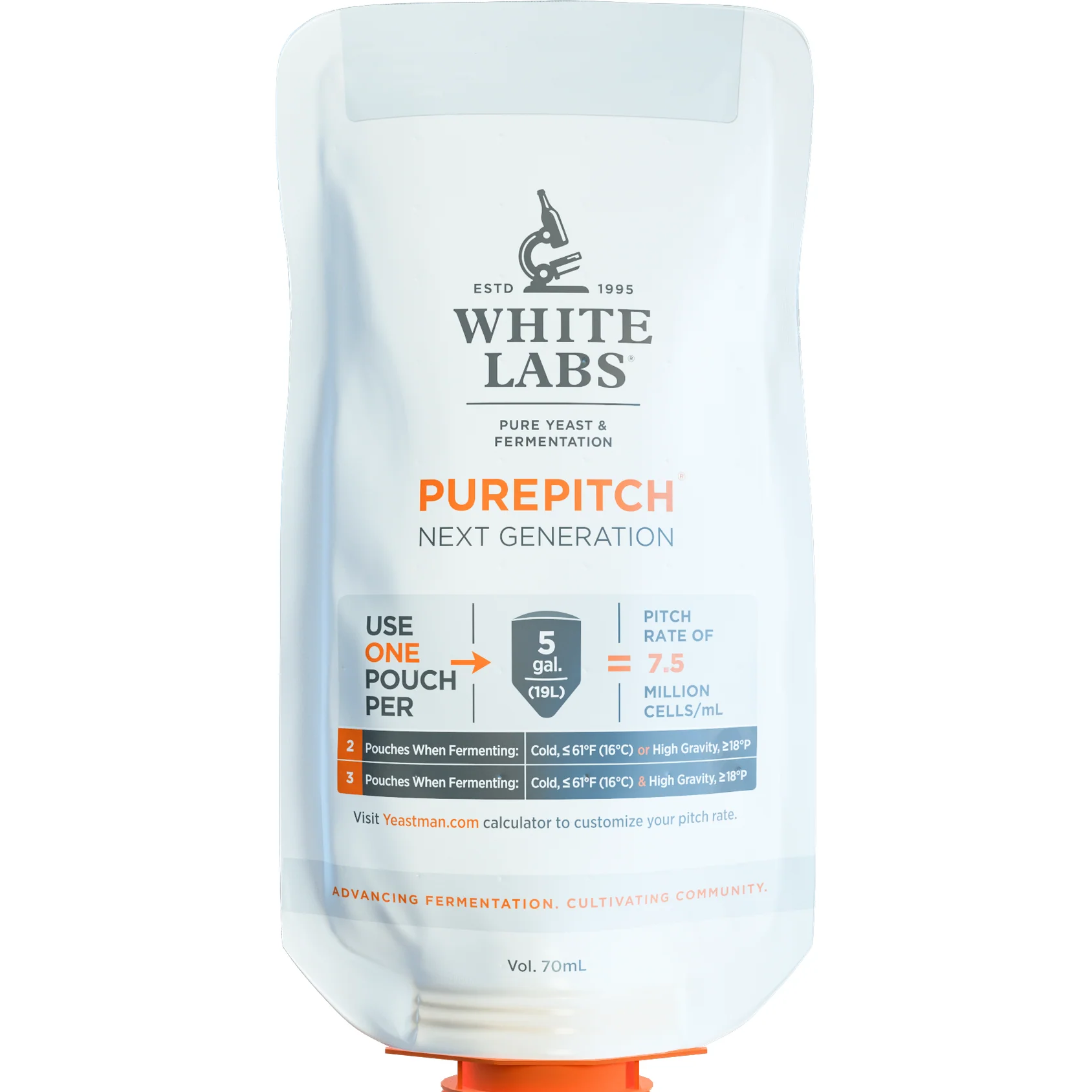 White Labs Yeast | WLP521 Hornindal Kveik Ale | Beer Yeast | PurePitch® Next Generation | Industry Leading Viability | 150 Billion Cells