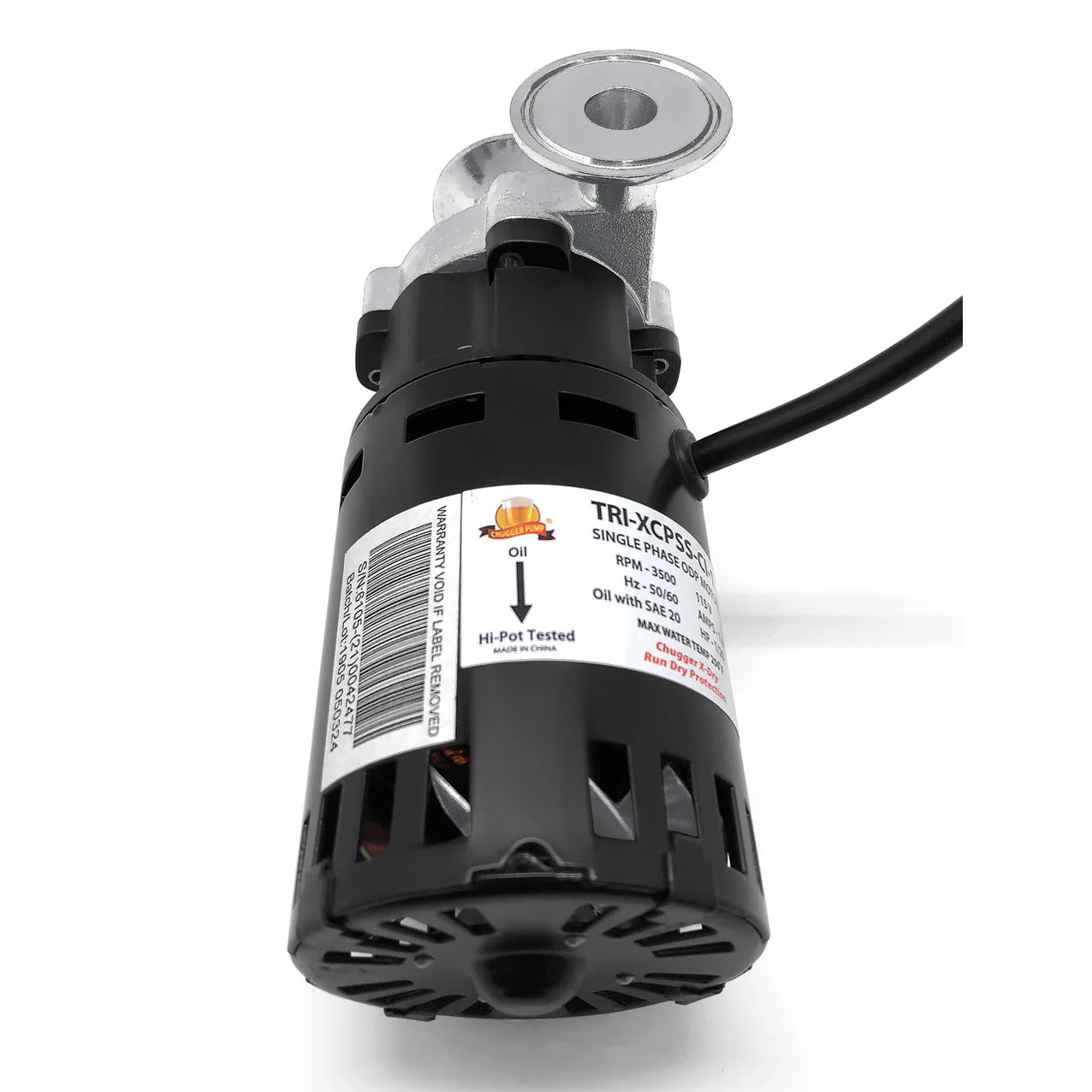 X-Dry Series Tri-Clamp Chugger Pump (Center Inlet) - Stainless Steel - Image 10
