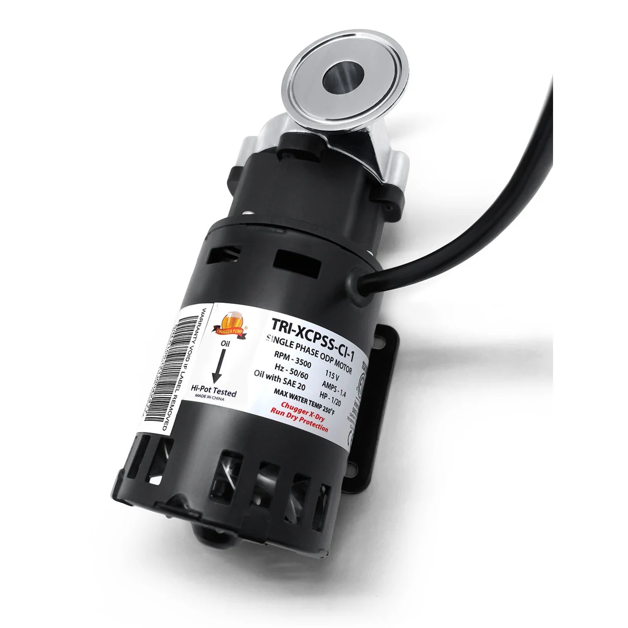 X-Dry Series Tri-Clamp Chugger Pump (Center Inlet) - Stainless Steel - Image 11